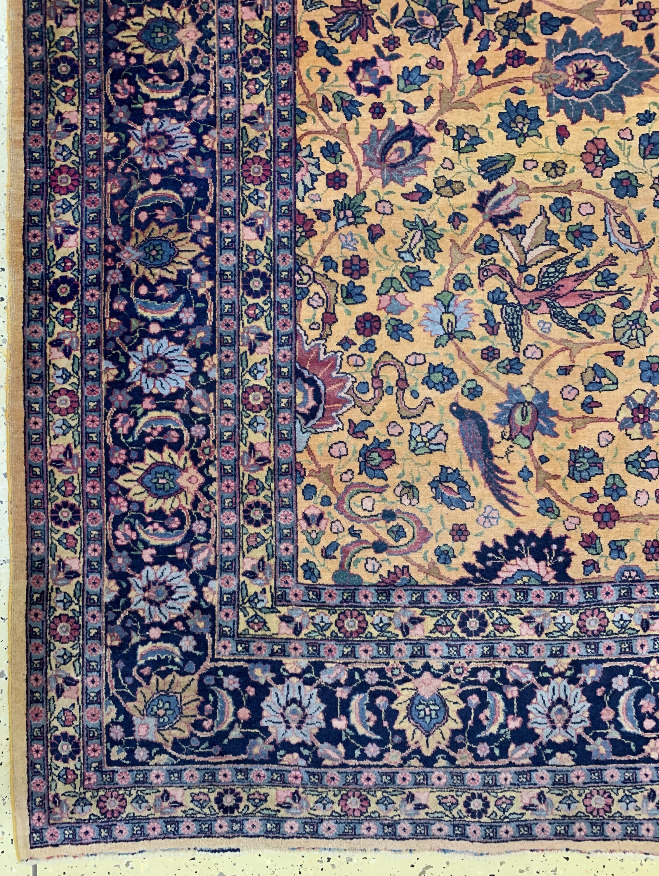 Detail c: Täbriz fein alt, Persien, Anfang 20.Jhd, Wolle auf Baumwolle, ca. 370 x 282 cm, EHZ: 2-3