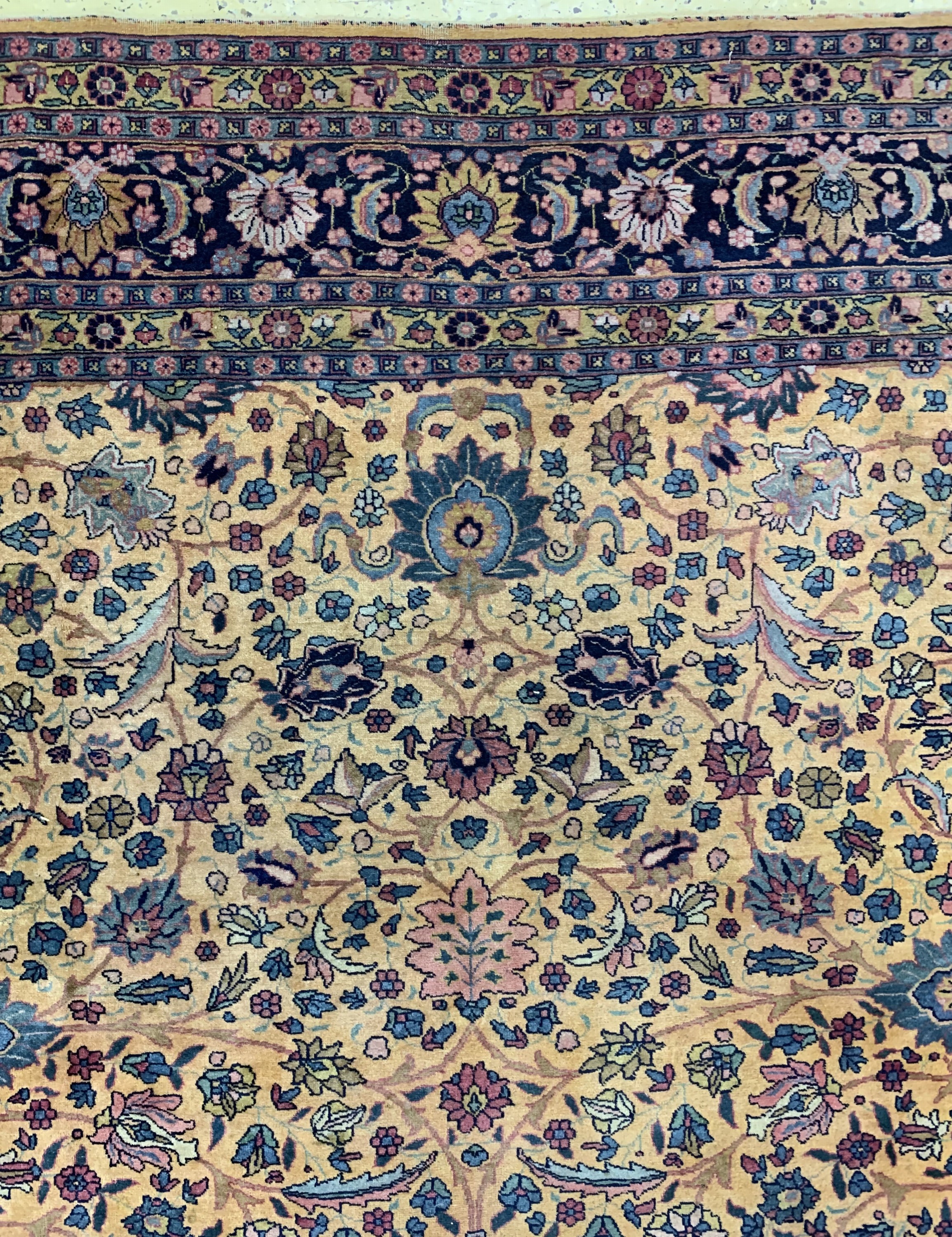 Detail f: Täbriz fein alt, Persien, Anfang 20.Jhd, Wolle auf Baumwolle, ca. 370 x 282 cm, EHZ: 2-3