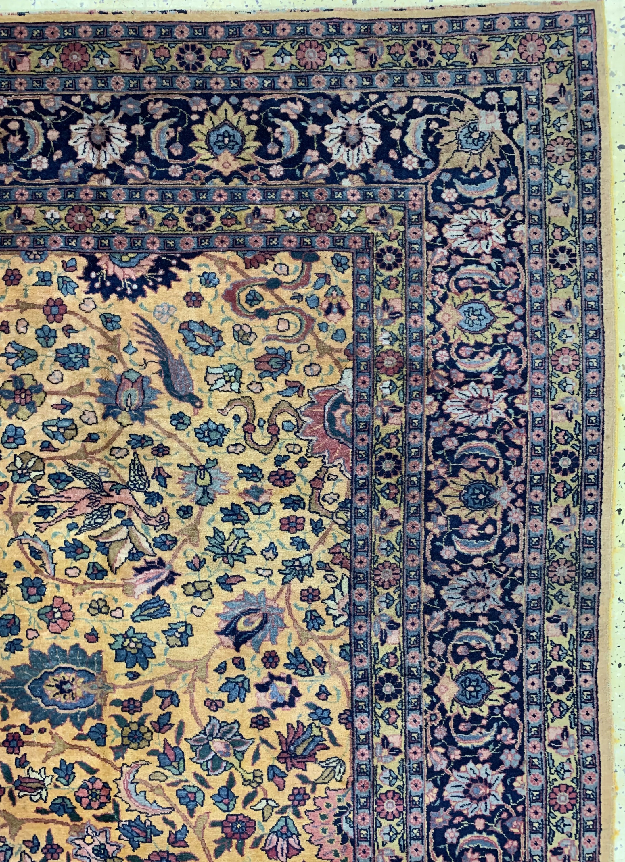 Detail g: Täbriz fein alt, Persien, Anfang 20.Jhd, Wolle auf Baumwolle, ca. 370 x 282 cm, EHZ: 2-3