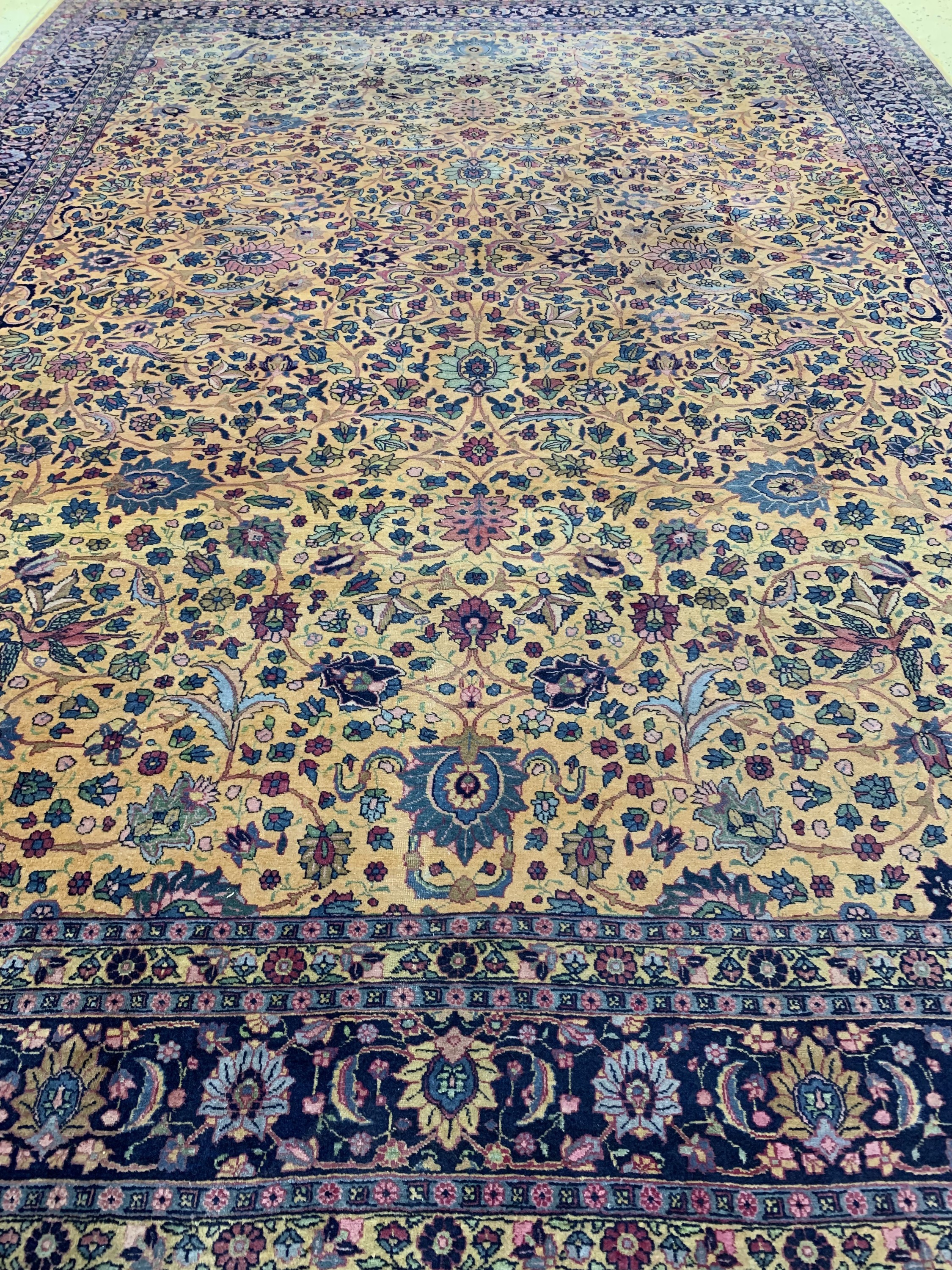 Detail h: Täbriz fein alt, Persien, Anfang 20.Jhd, Wolle auf Baumwolle, ca. 370 x 282 cm, EHZ: 2-3