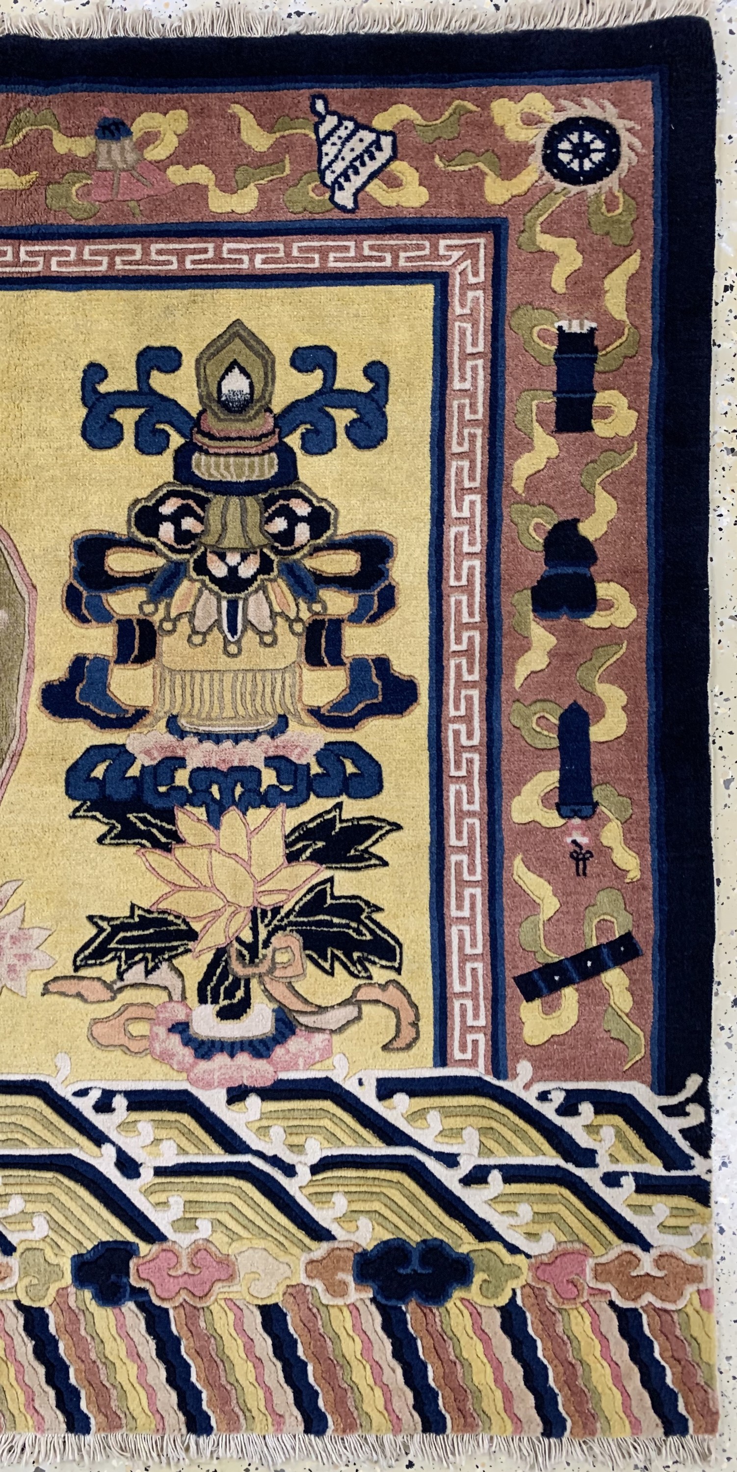 Detail a: Peking fein, China, Mitte 20.Jhd, Wolle aufBaumwolle, ca. 138 x 186 cm, EHZ:(nahezu neuwertig).