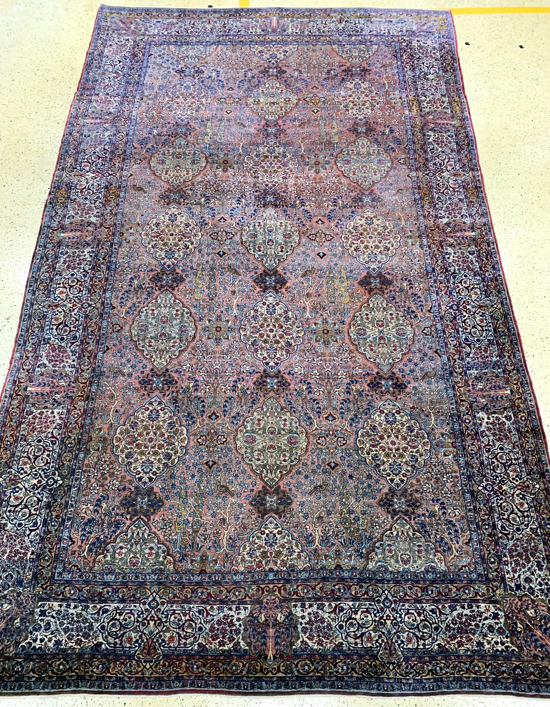 Antiker Kerman fein, Persien, um 1900, Wolle auf Baumwolle, ca. 585 x 344 cm, gereinigt, EHZ: 3