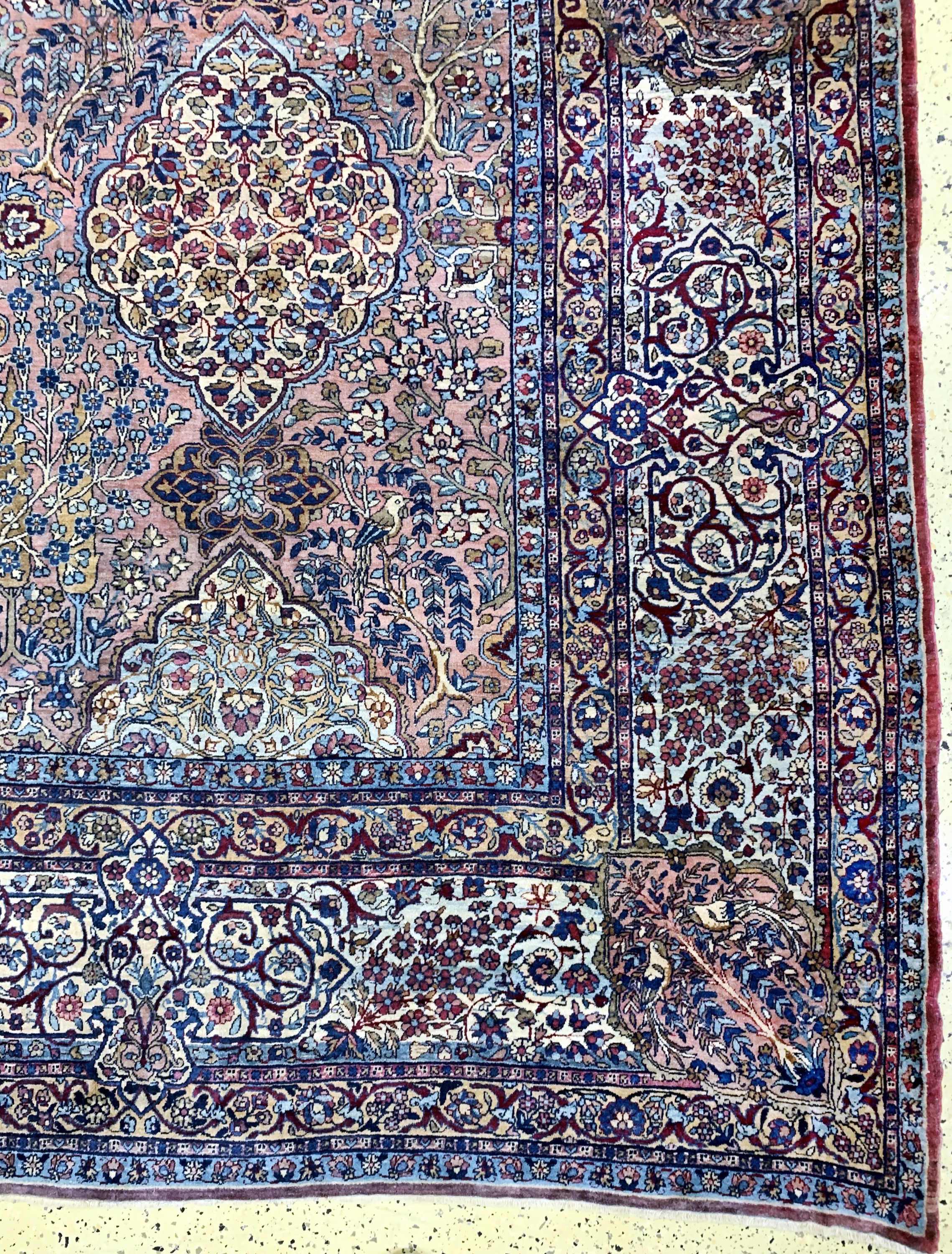 Detail a: Antiker Kerman fein, Persien, um 1900, Wolle auf Baumwolle, ca. 585 x 344 cm, gereinigt, EHZ: 3