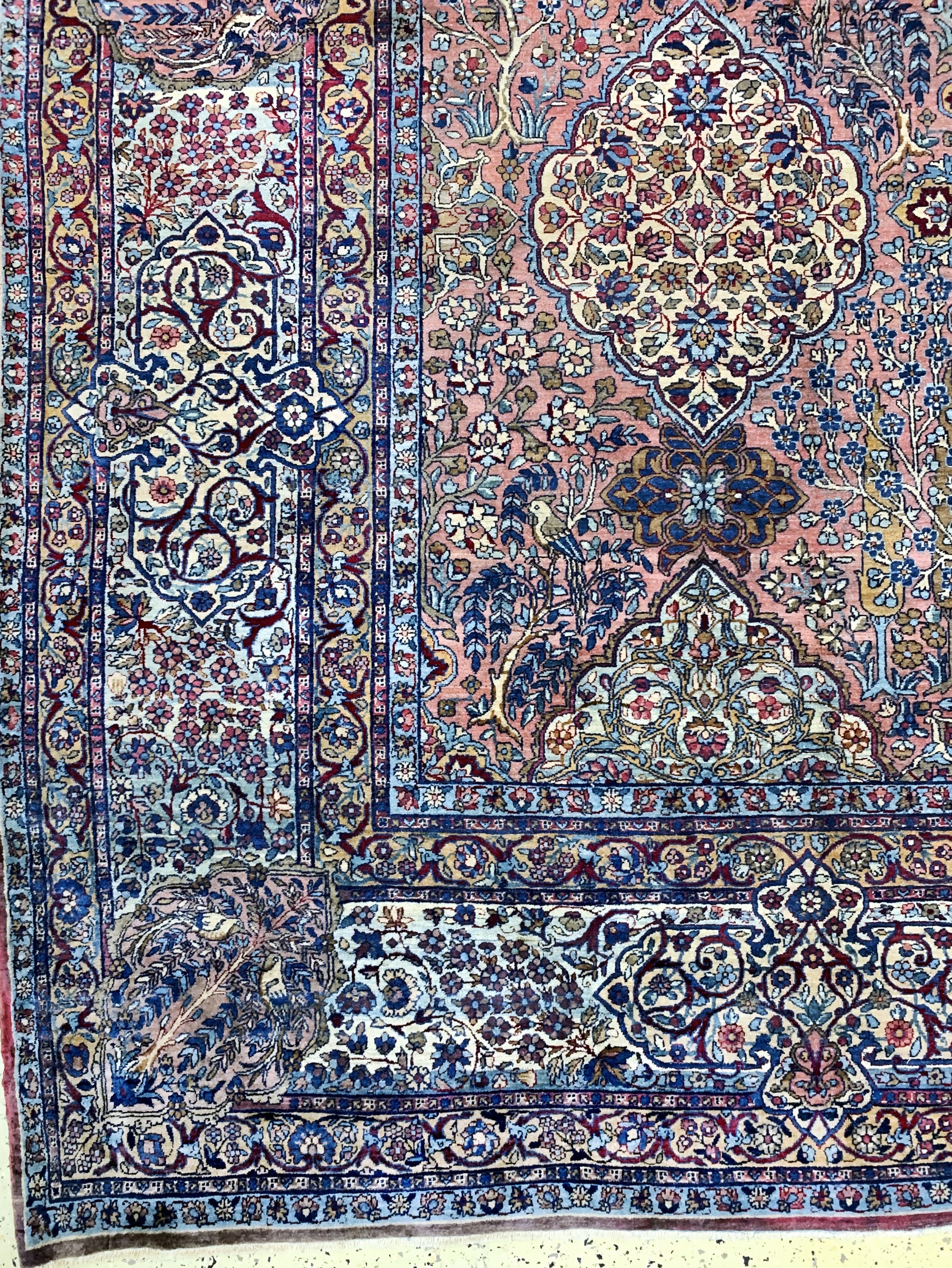 Detail c: Antiker Kerman fein, Persien, um 1900, Wolle auf Baumwolle, ca. 585 x 344 cm, gereinigt, EHZ: 3