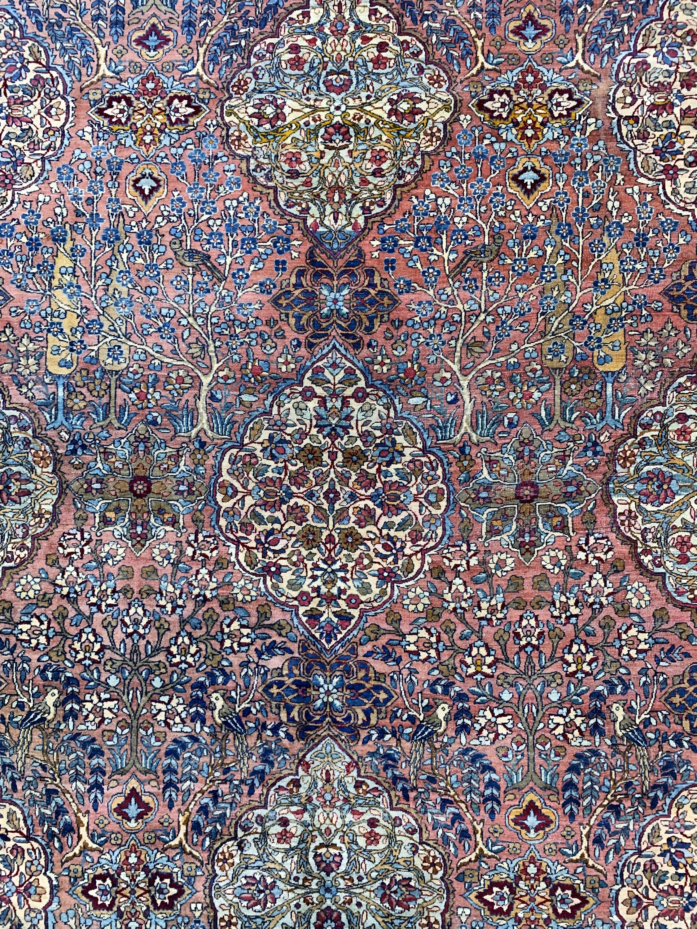 Detail e: Antiker Kerman fein, Persien, um 1900, Wolle auf Baumwolle, ca. 585 x 344 cm, gereinigt, EHZ: 3