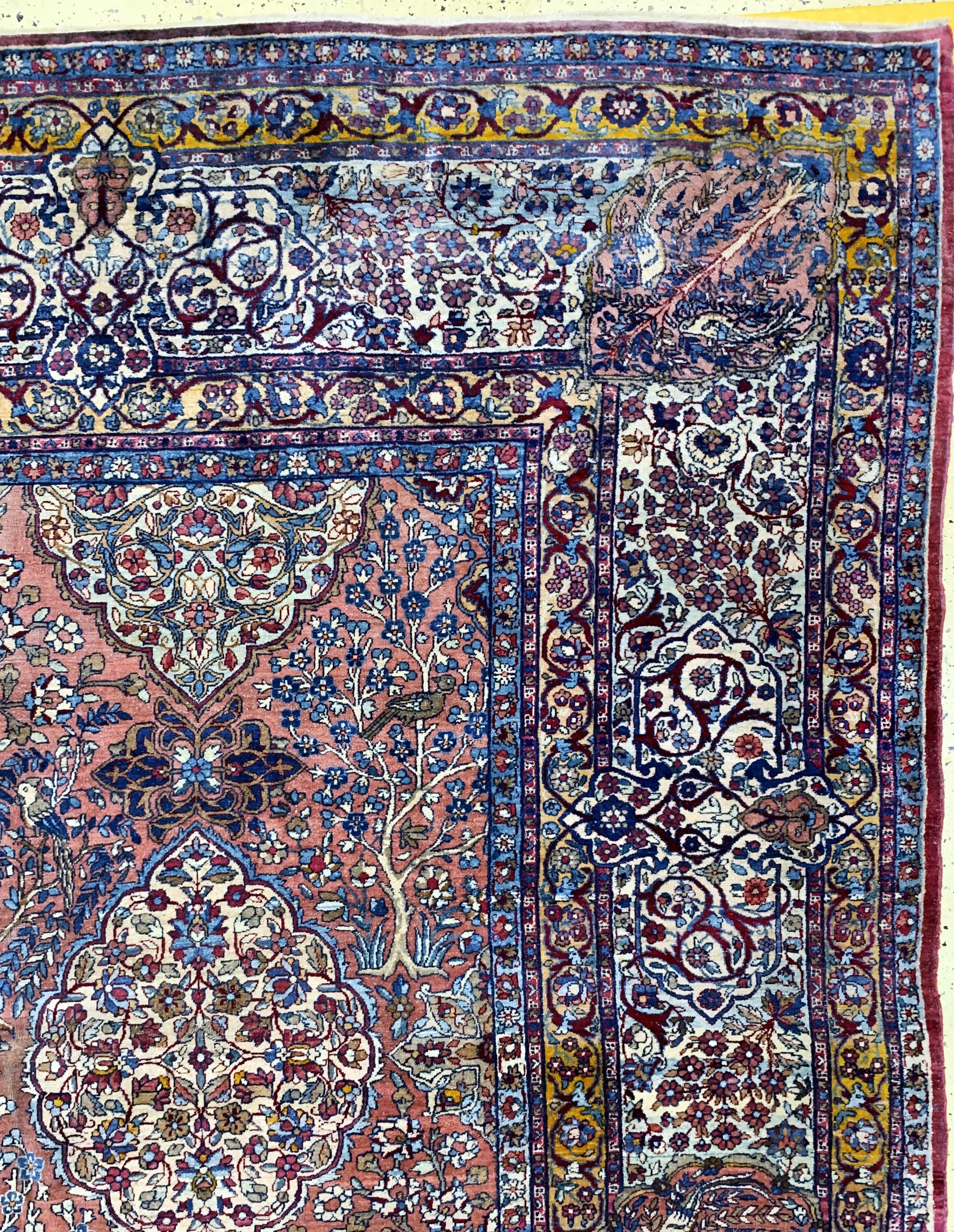 Detail h: Antiker Kerman fein, Persien, um 1900, Wolle auf Baumwolle, ca. 585 x 344 cm, gereinigt, EHZ: 3