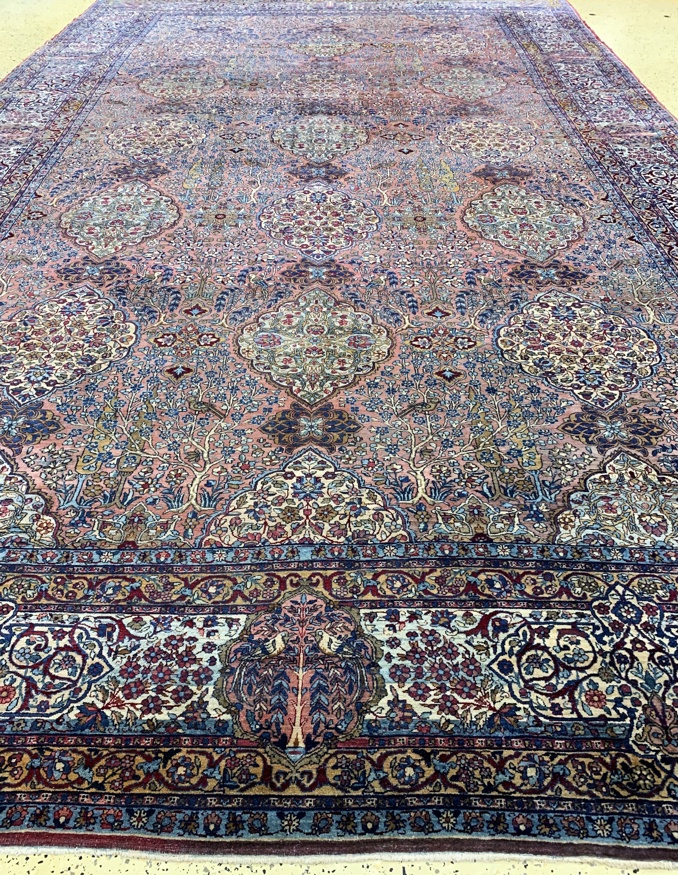 Detail i: Antiker Kerman fein, Persien, um 1900, Wolle auf Baumwolle, ca. 585 x 344 cm, gereinigt, EHZ: 3