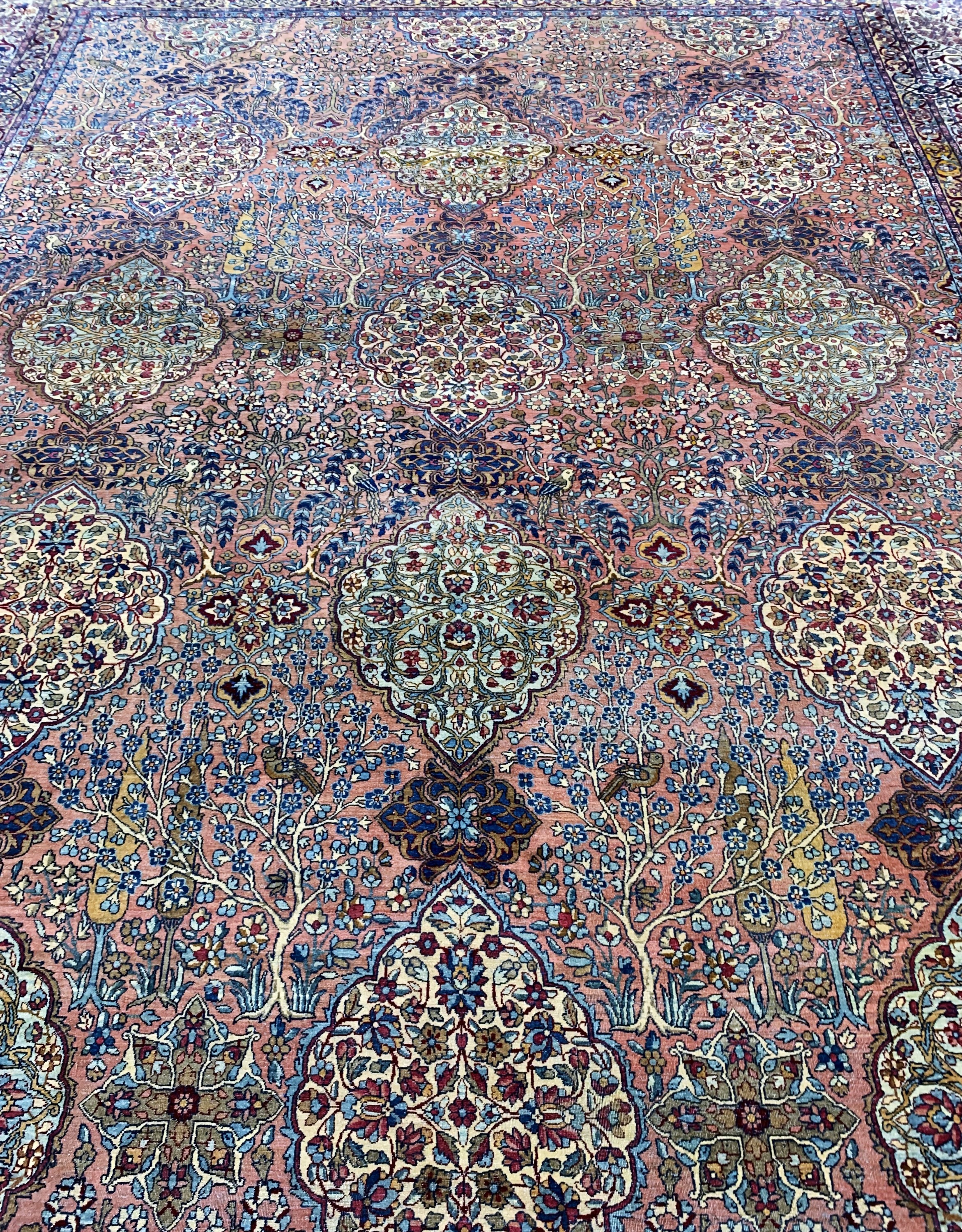 Detail j: Antiker Kerman fein, Persien, um 1900, Wolle auf Baumwolle, ca. 585 x 344 cm, gereinigt, EHZ: 3