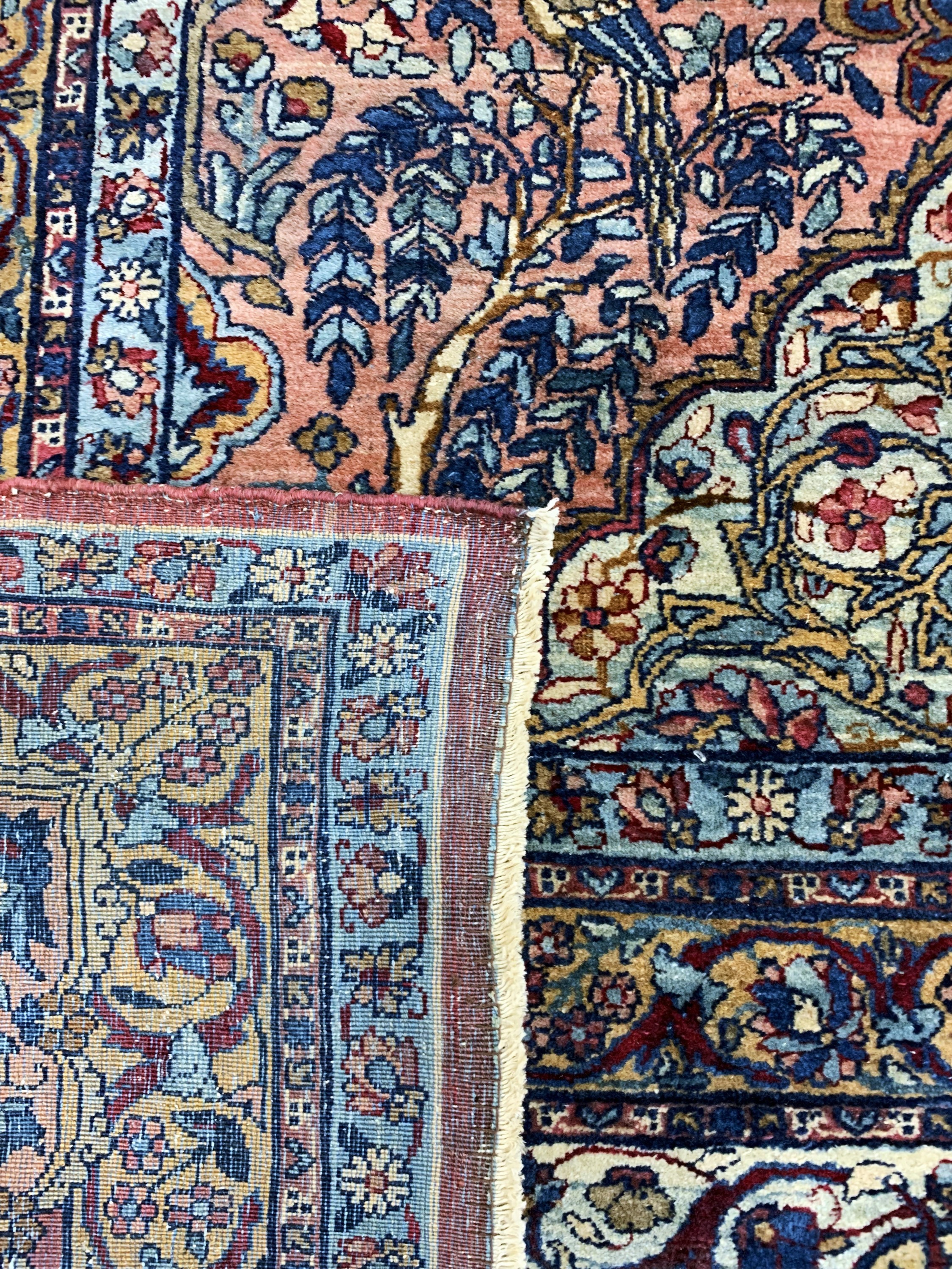 Detail k: Antiker Kerman fein, Persien, um 1900, Wolle auf Baumwolle, ca. 585 x 344 cm, gereinigt, EHZ: 3