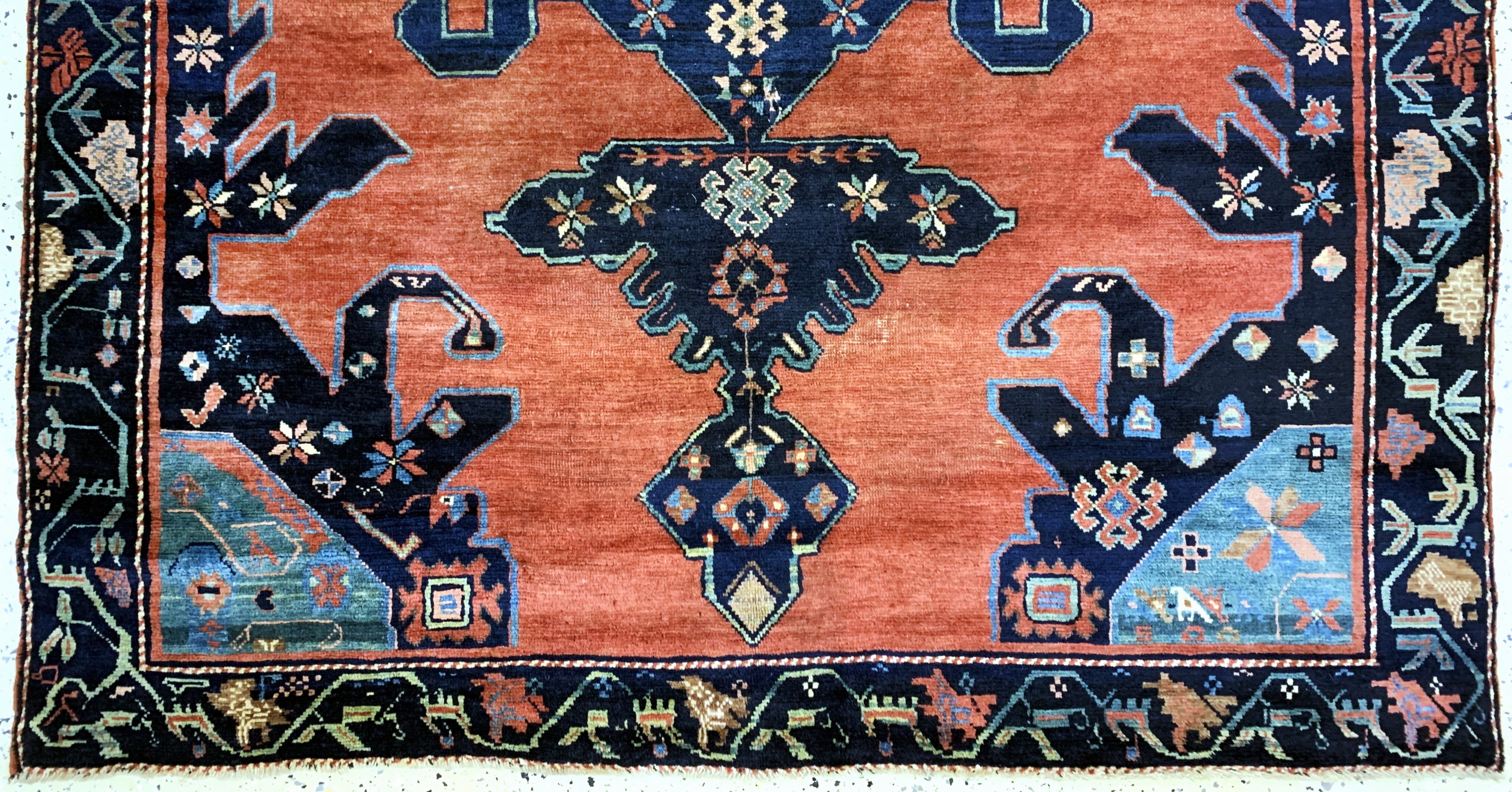 Detail c: Karabagh antik, Kaukasus, um 1900, Wolle auf Wolle, ca. 200 x 155 cm, gereinigt, EHZ: 3