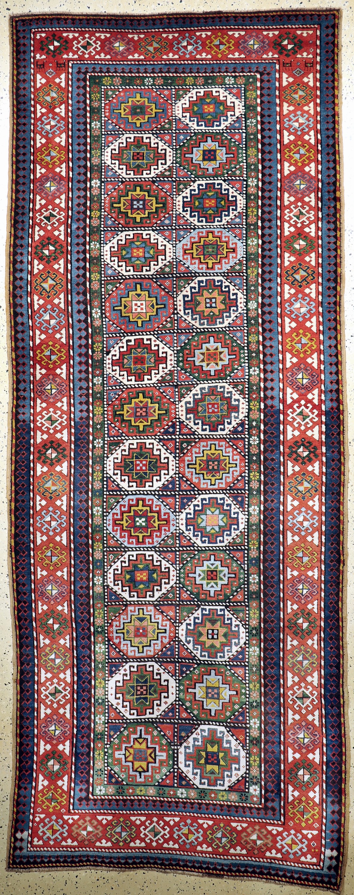 "Moghan"Kazak antik, Kaukasus, um 1900, Wolle auf Wolle, ca. 350 x 140 cm, EHZ: 2