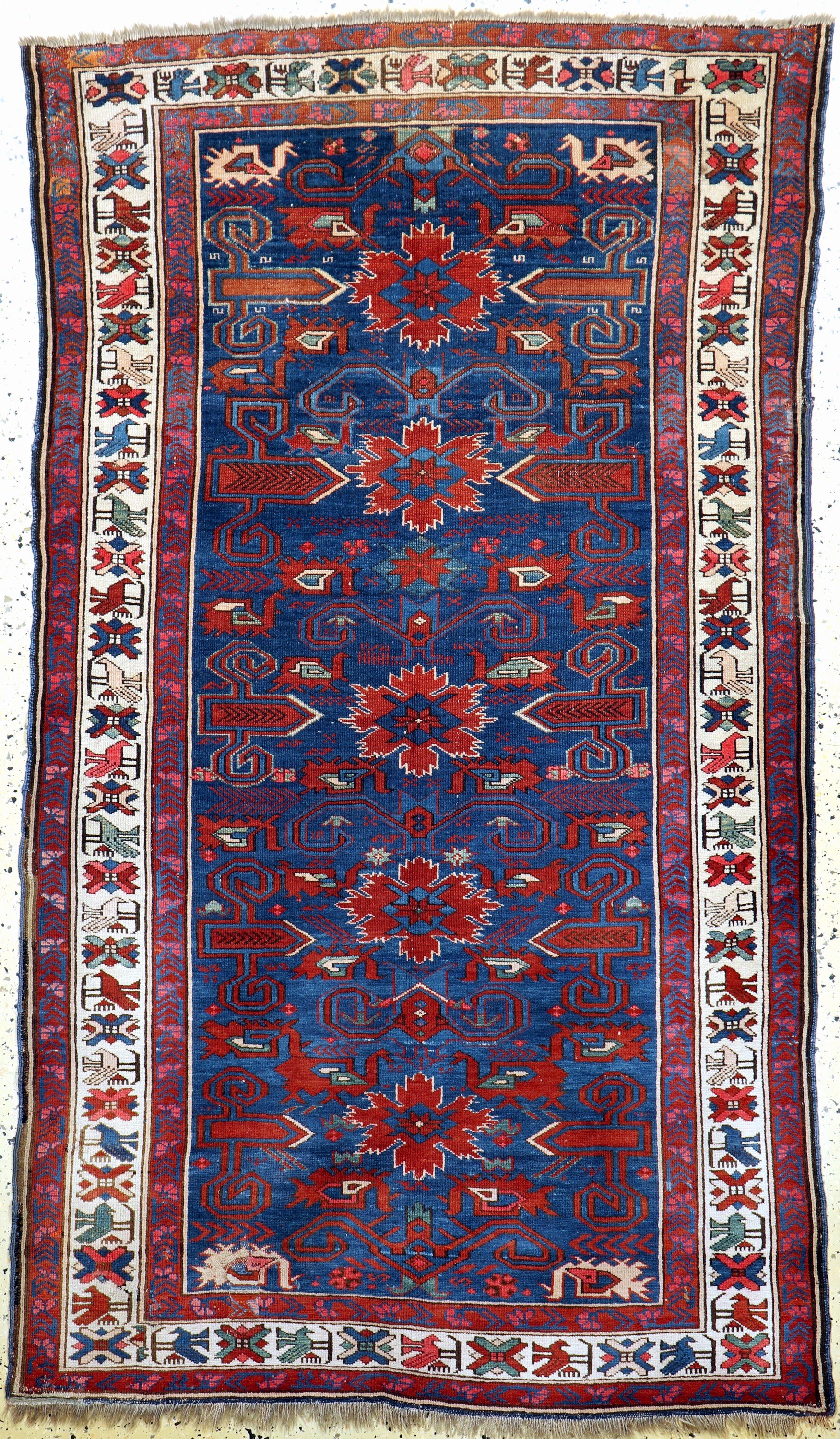 Antiker Schirwan Kaukasus, 19.Jhd, Wolle auf Wolle, ca. 195 x 100 cm, EHZ: 3, (alte restaurierungen)