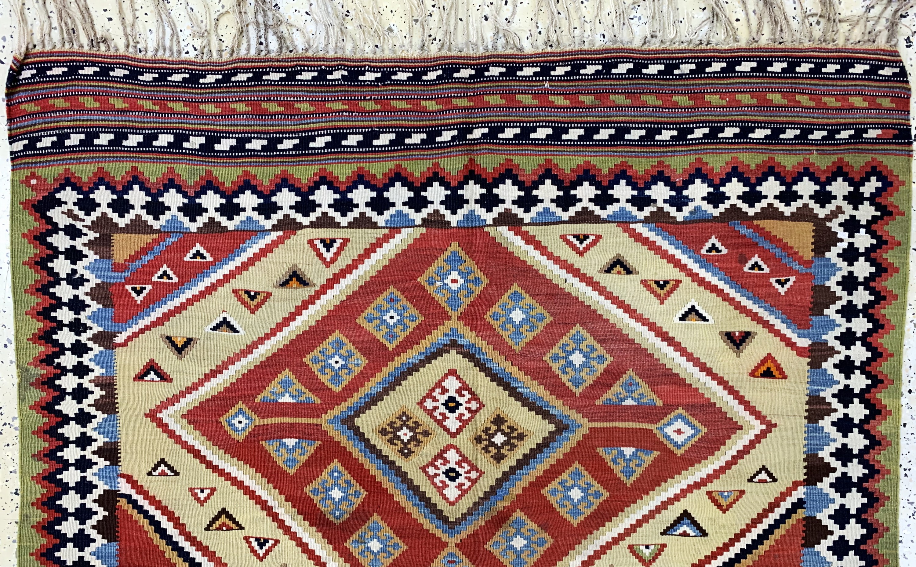 Detail d: Ghaschgai Kelim fein, Persien, Anfang 20.Jhd, Wolle auf Wolle, ca. 240 x 145 cm, EHZ: 2