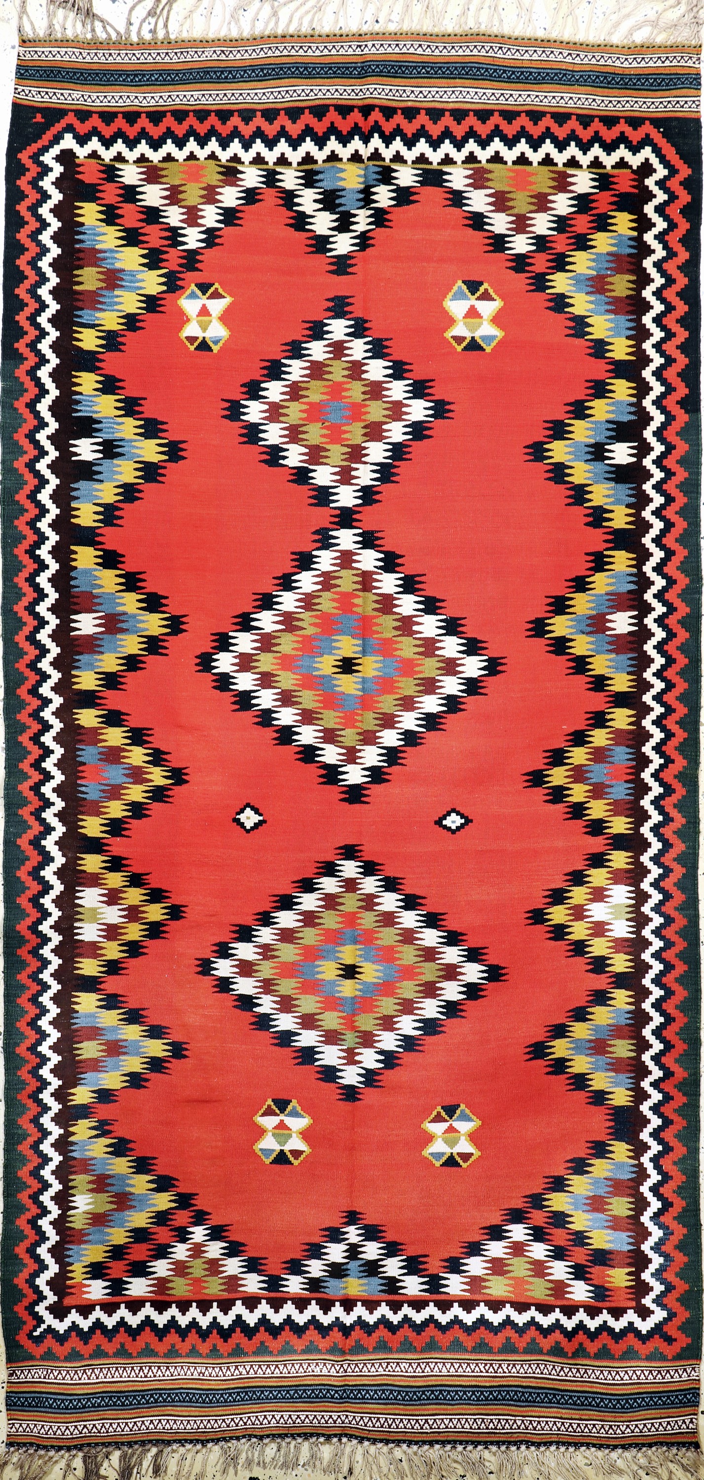 Ghaschgai Kelim fein, Persien, Anfang 20.Jhd, Wolle auf Wolle, ca. 275 x 137 cm, EHZ: 2