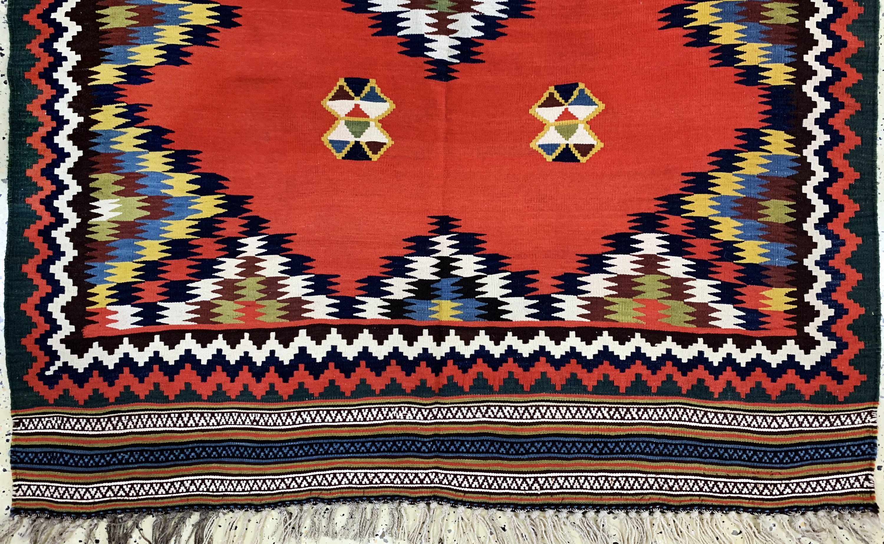 Detail c: Ghaschgai Kelim fein, Persien, Anfang 20.Jhd, Wolle auf Wolle, ca. 275 x 137 cm, EHZ: 2
