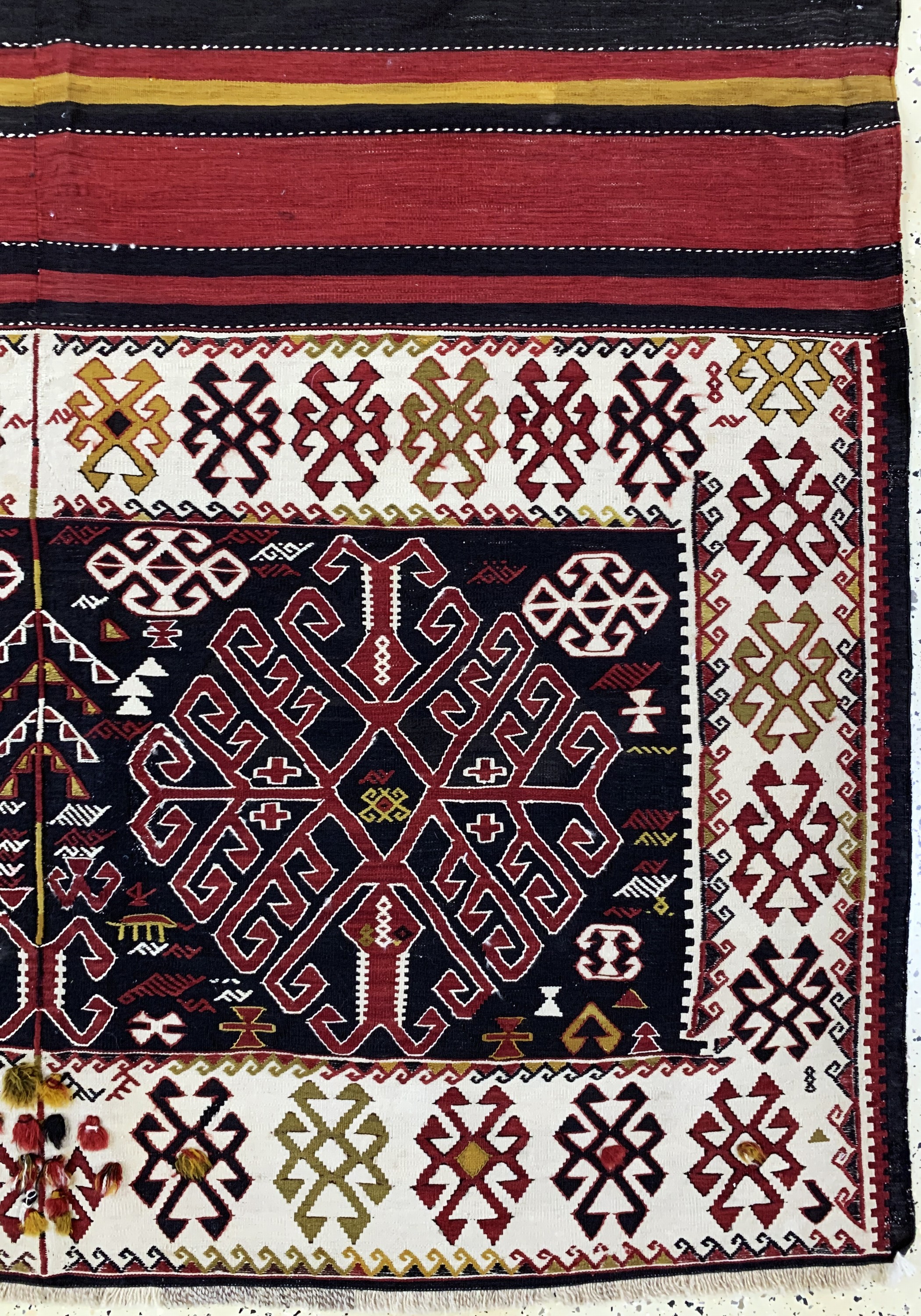 Detail a: Seltener Schahsawan Kelim, Persien, Anfang 20.Jhd, Wolle auf Wolle(2 Bahnig), ca. 240 x 166 cm, EHZ: 2