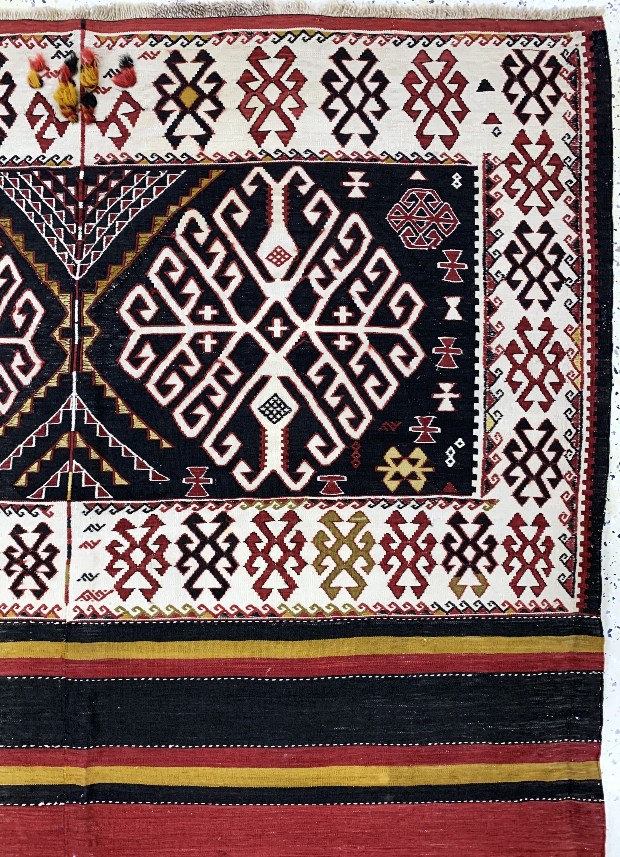 Detail d: Seltener Schahsawan Kelim, Persien, Anfang 20.Jhd, Wolle auf Wolle(2 Bahnig), ca. 240 x 166 cm, EHZ: 2