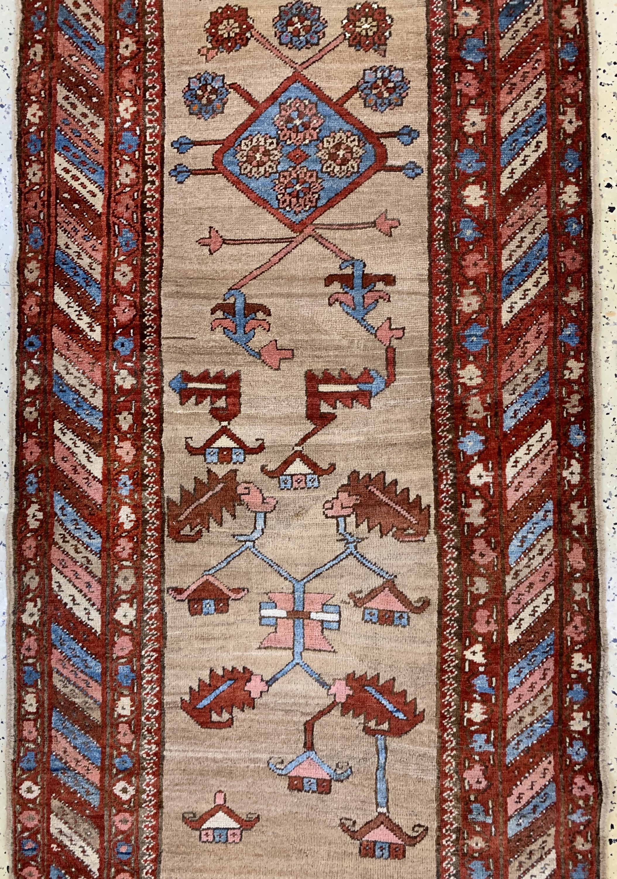 Detail d: Antiker Bakhshaish, Persien, um 1900, Wolle auf Baumwolle, ca. 330 x 90 cm, gereinigt, EHZ: 2