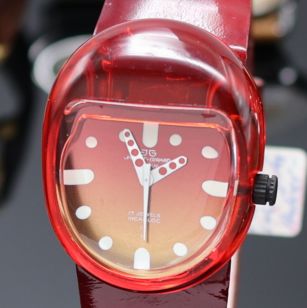 Detail a: Konvolut: 8 teils außergewöhnlichen Armbanduhren, Schweiz um 1938-1975, Handaufzug/Automatik, Geh. 2x Stahl, 2x verg. m. Stahlboden, 3x verschr., ...