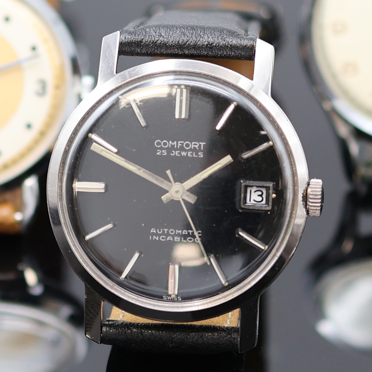 Detail h: Konvolut: 8 teils außergewöhnlichen Armbanduhren, Schweiz um 1938-1975, Handaufzug/Automatik, Geh. 2x Stahl, 2x verg. m. Stahlboden, 3x verschr., ...