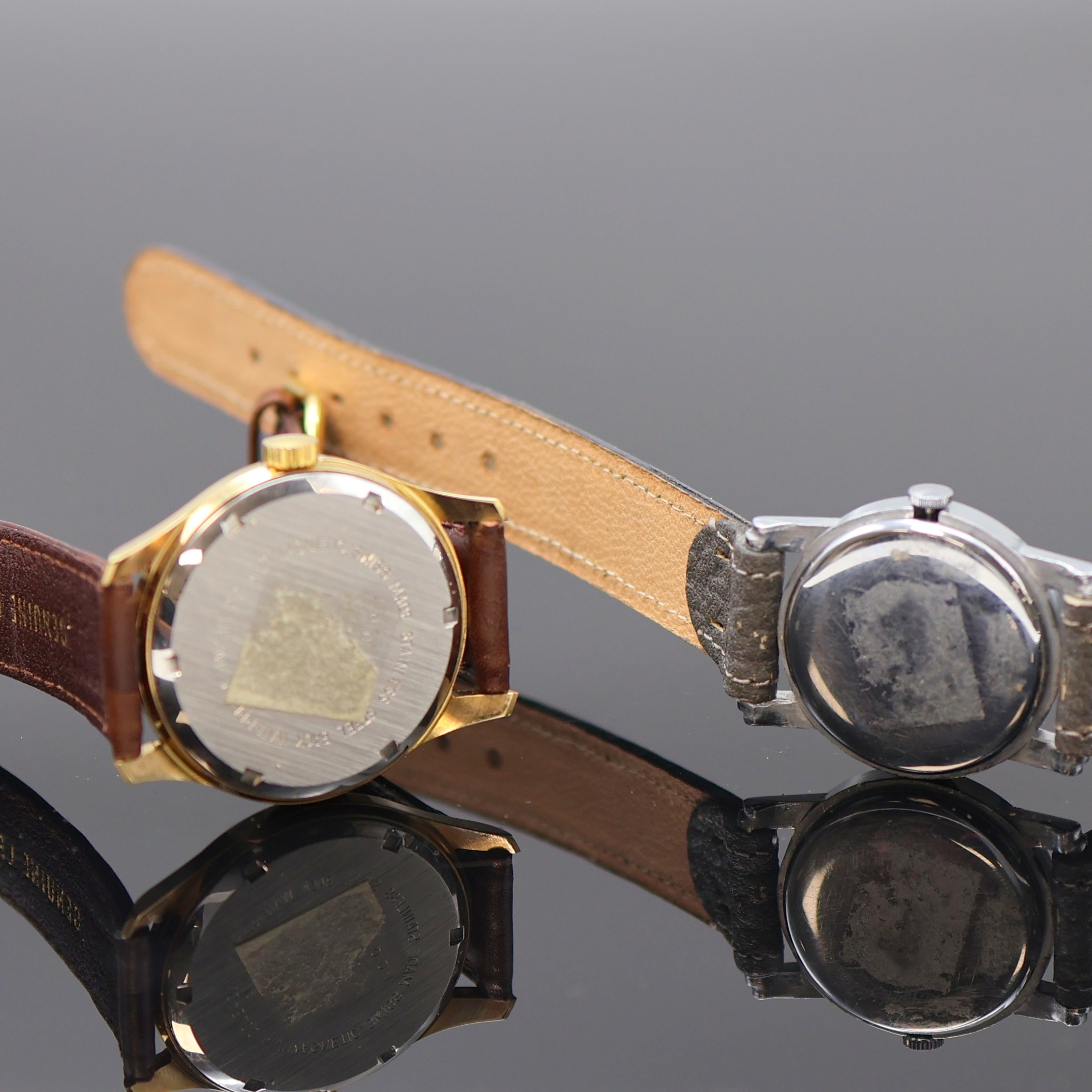 Detail l: Konvolut: 8 teils außergewöhnlichen Armbanduhren, Schweiz um 1938-1975, Handaufzug/Automatik, Geh. 2x Stahl, 2x verg. m. Stahlboden, 3x verschr., ...