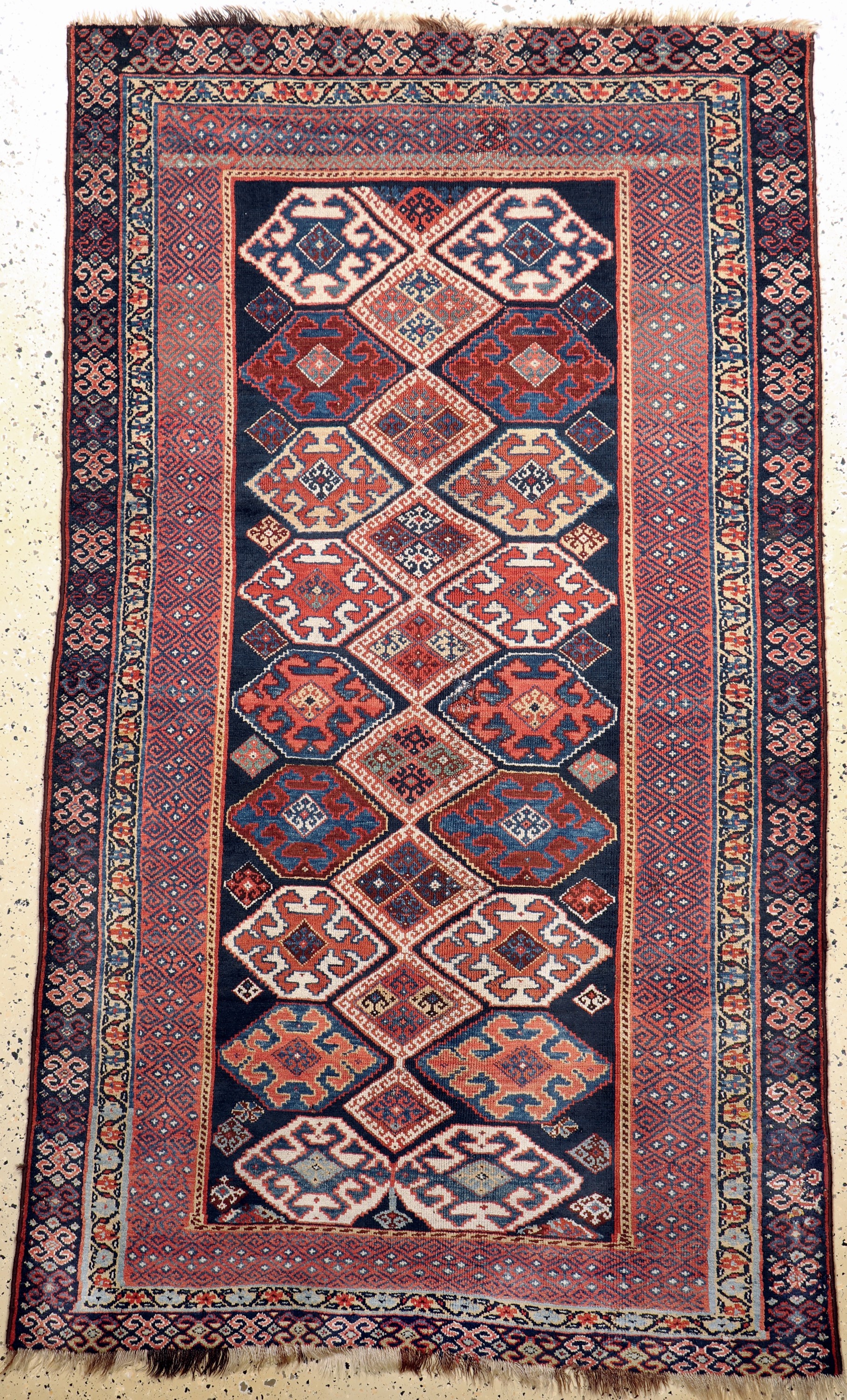 Antiker Shahsawan, Persien, um 1900, Wolle auf Wolle, ca. 220 x 135 cm, EHZ: 3-4, (kleine Restaurierungen).