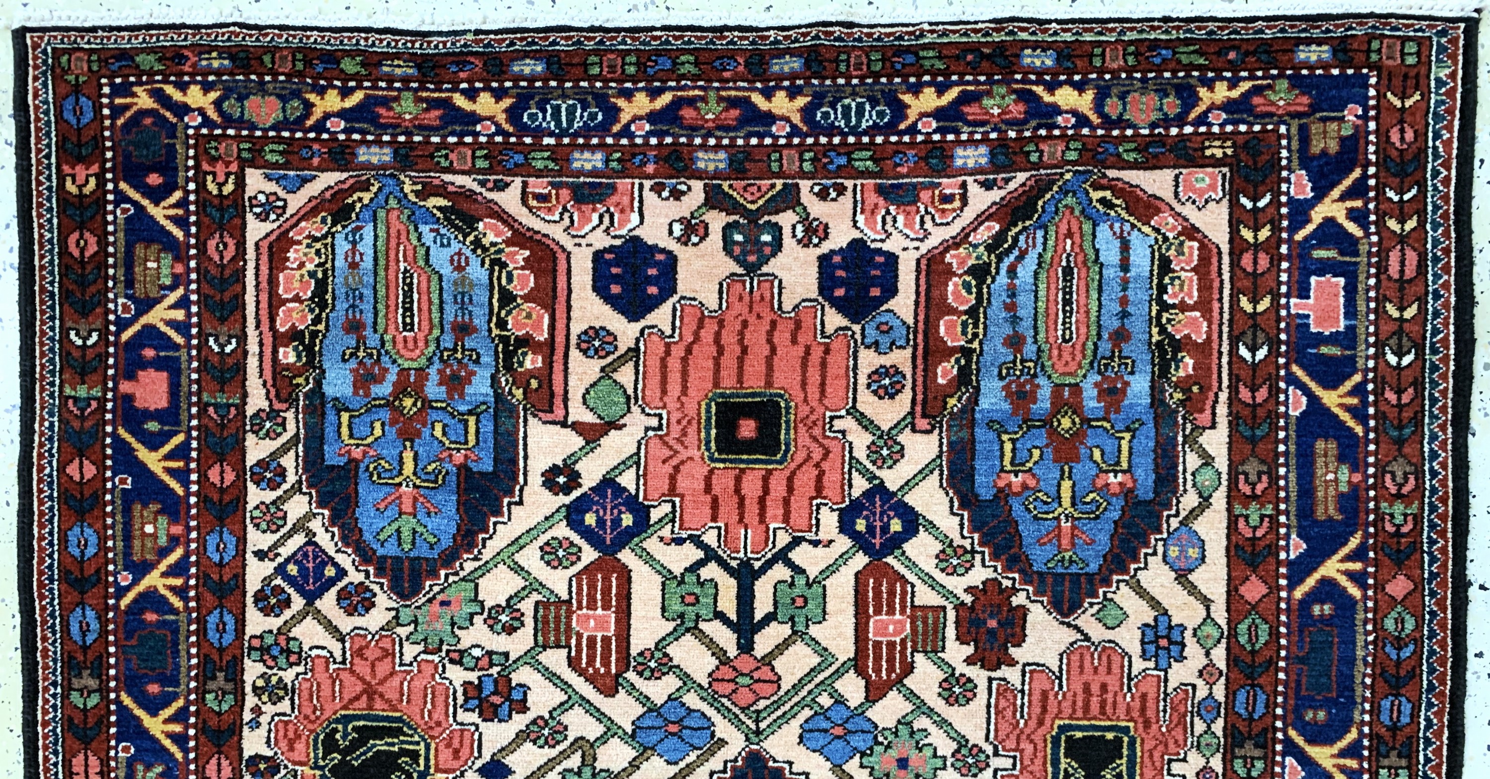 Detail a: Bachtiar fein, Persien, Mitte 20.Jhd, Wolleauf Baumwolle, ca. 210 x 150 cm, gereinigt, EHZ: 1-2