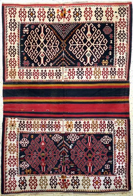 Seltener Schahsawan Kelim,  Persien, Anfang 20.Jhd, Wolle auf Wolle(2 Bahnig), ca. 240 x 166 cm, EHZ: 2