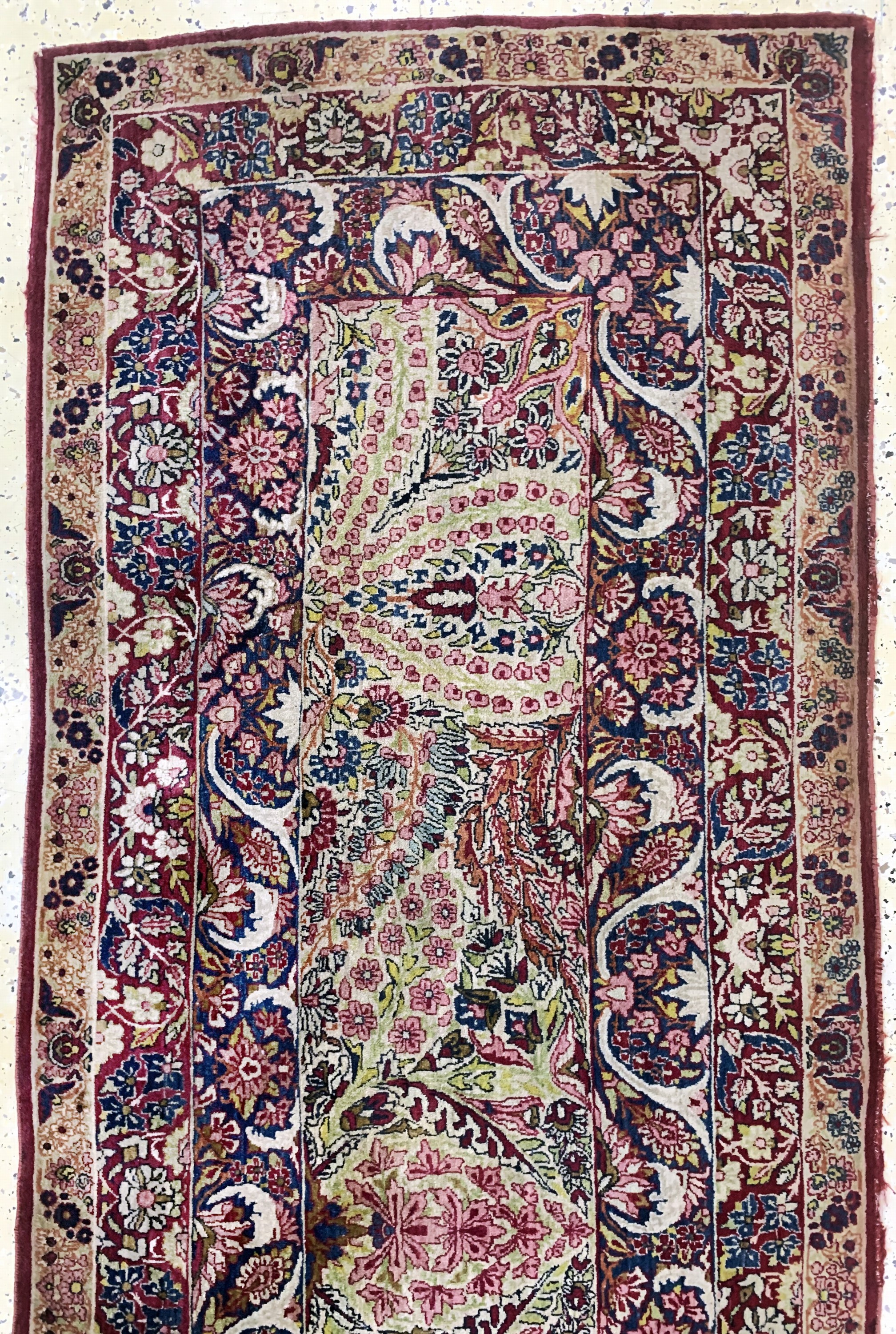 Detail a: Seltener antiker Kerman, Persien, um 1900, Wolle auf Baumwolle, ca. 387 x 90 cm, EHZ: 2-3