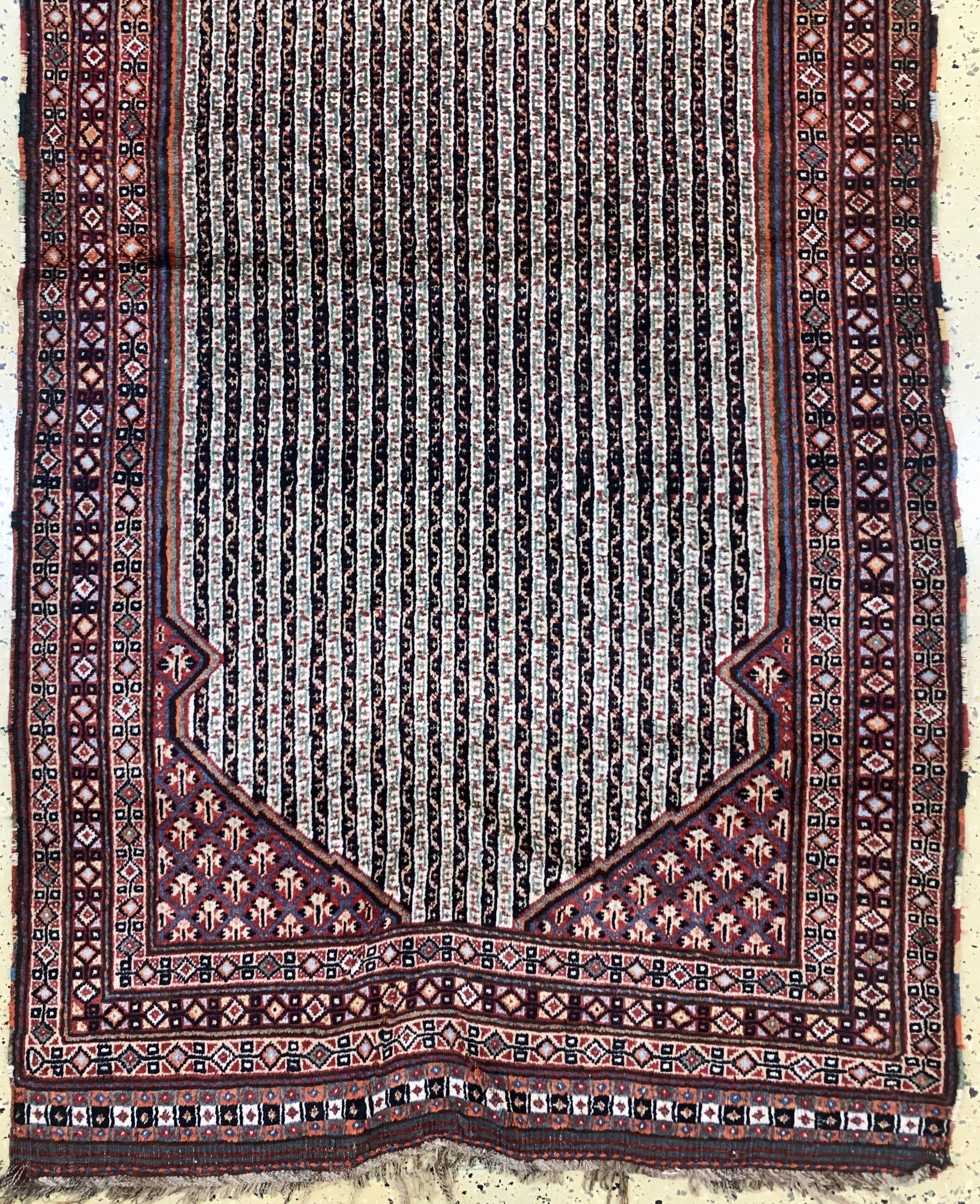 Detail d: Antiker Khamseh, Persien, 19.Jhd, Wolle aufWolle, ca. 460 x 117 cm, gereinigt, EHZ: 2-3(Trittfalten)