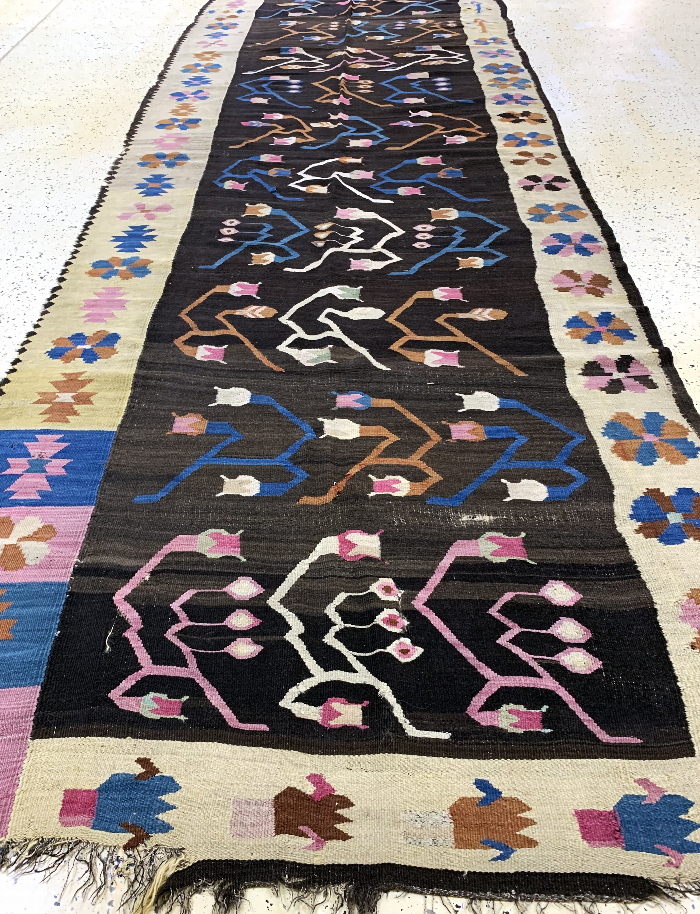 Detail f: Bessarabien Kelim antik, Balkan, um 1900, Wolle auf Wolle, ca. 400 x 140 cm, EHZ: 4