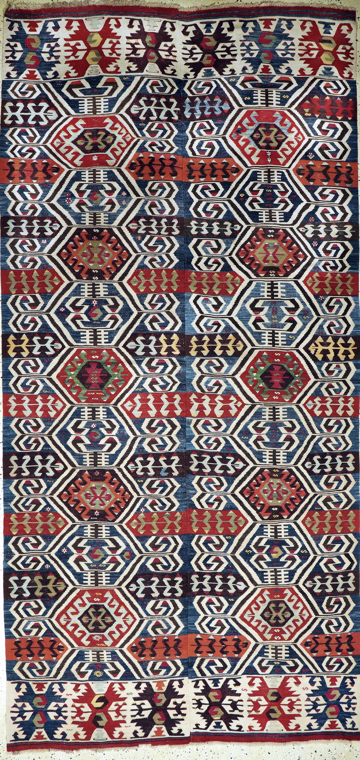 Konya Kelim antik, Türkei, 19.Jhd, Wolle auf Wolle, ca. 340 x 162 cm, EHZ: 2