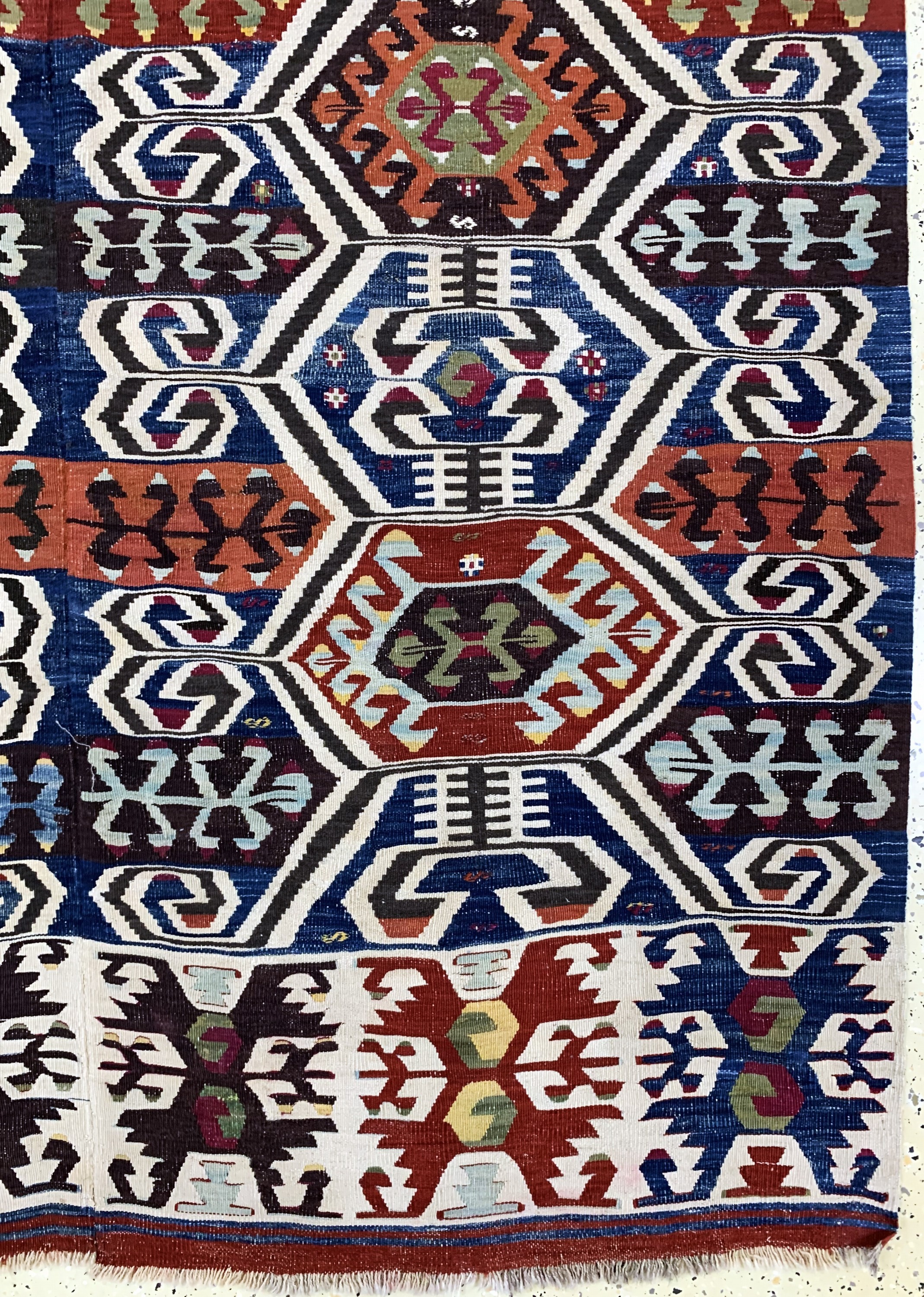 Detail a: Konya Kelim antik, Türkei, 19.Jhd, Wolle auf Wolle, ca. 340 x 162 cm, EHZ: 2