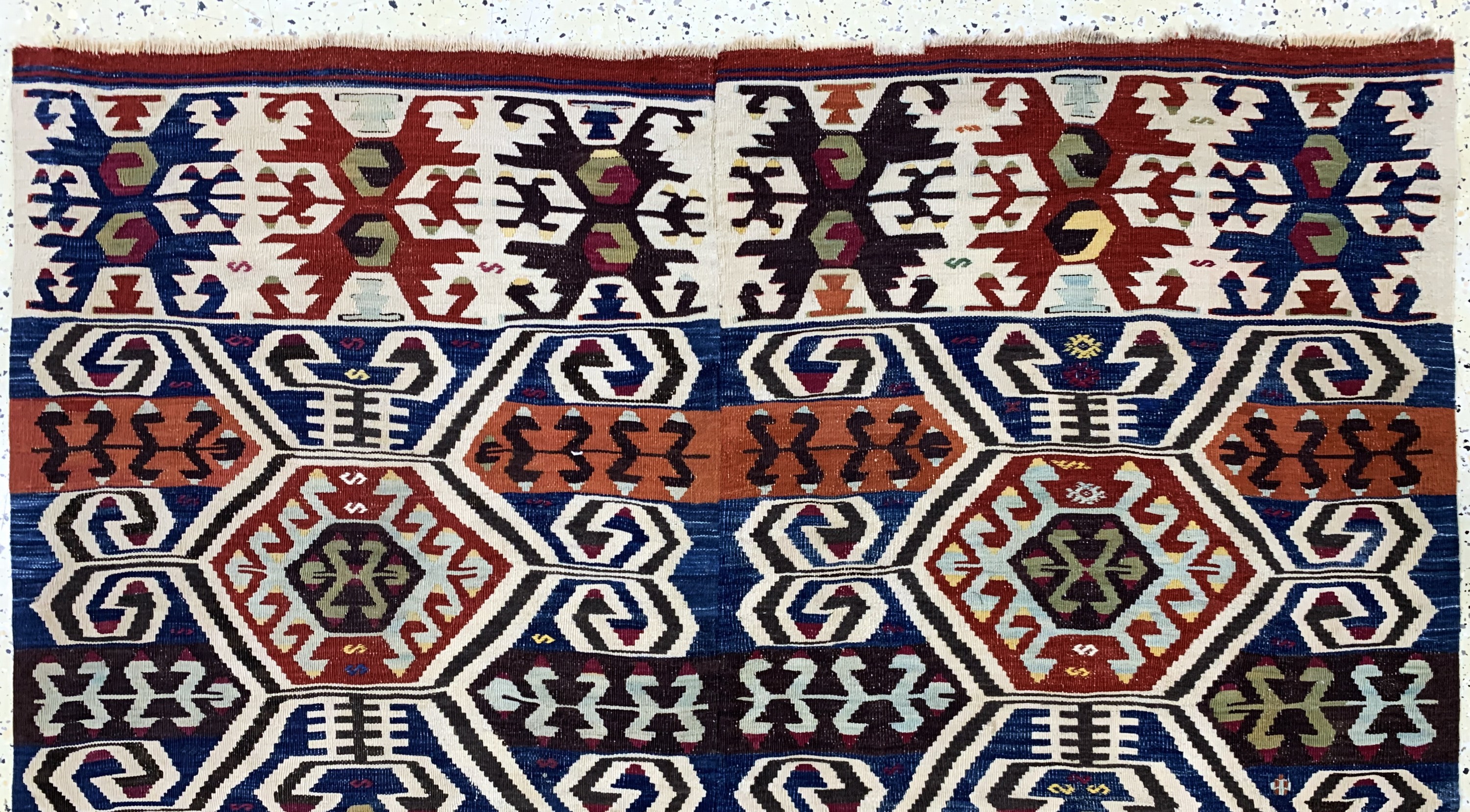Detail c: Konya Kelim antik, Türkei, 19.Jhd, Wolle auf Wolle, ca. 340 x 162 cm, EHZ: 2
