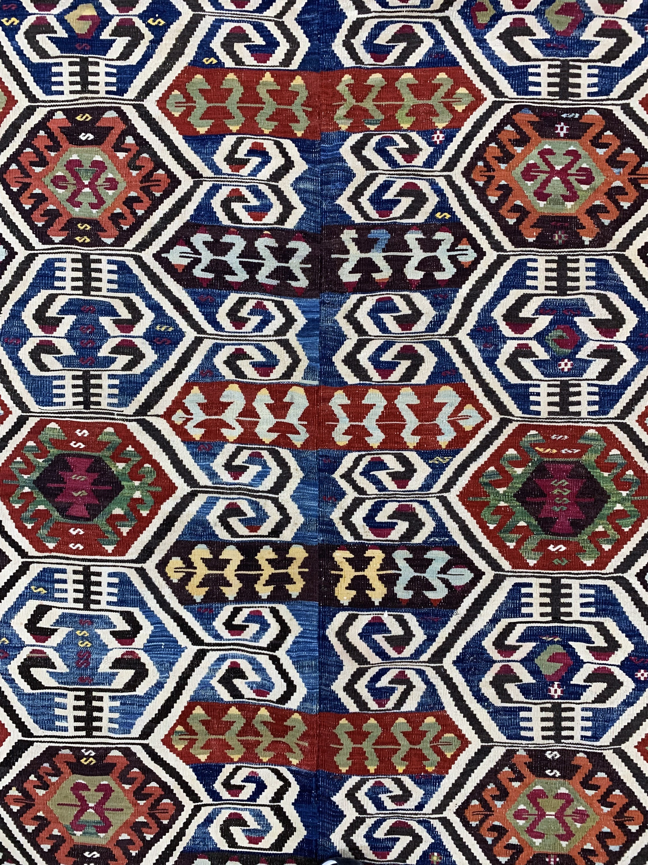Detail d: Konya Kelim antik, Türkei, 19.Jhd, Wolle auf Wolle, ca. 340 x 162 cm, EHZ: 2