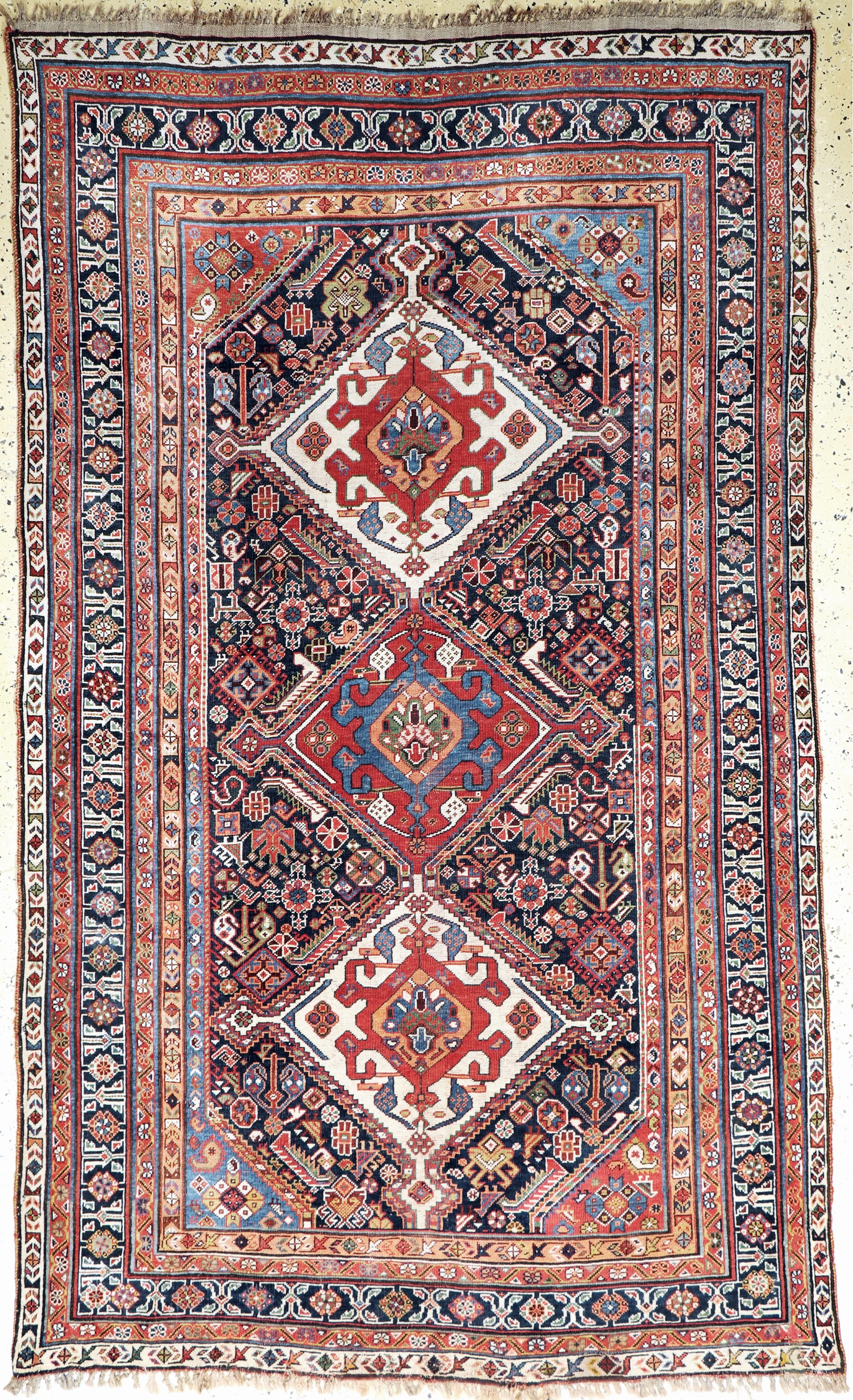 Ghaschgai"Kashkuli"fein antik, Persien, um 1900, Wolle auf Wolle, ca. 250 x 150 cm, EHZ: 3