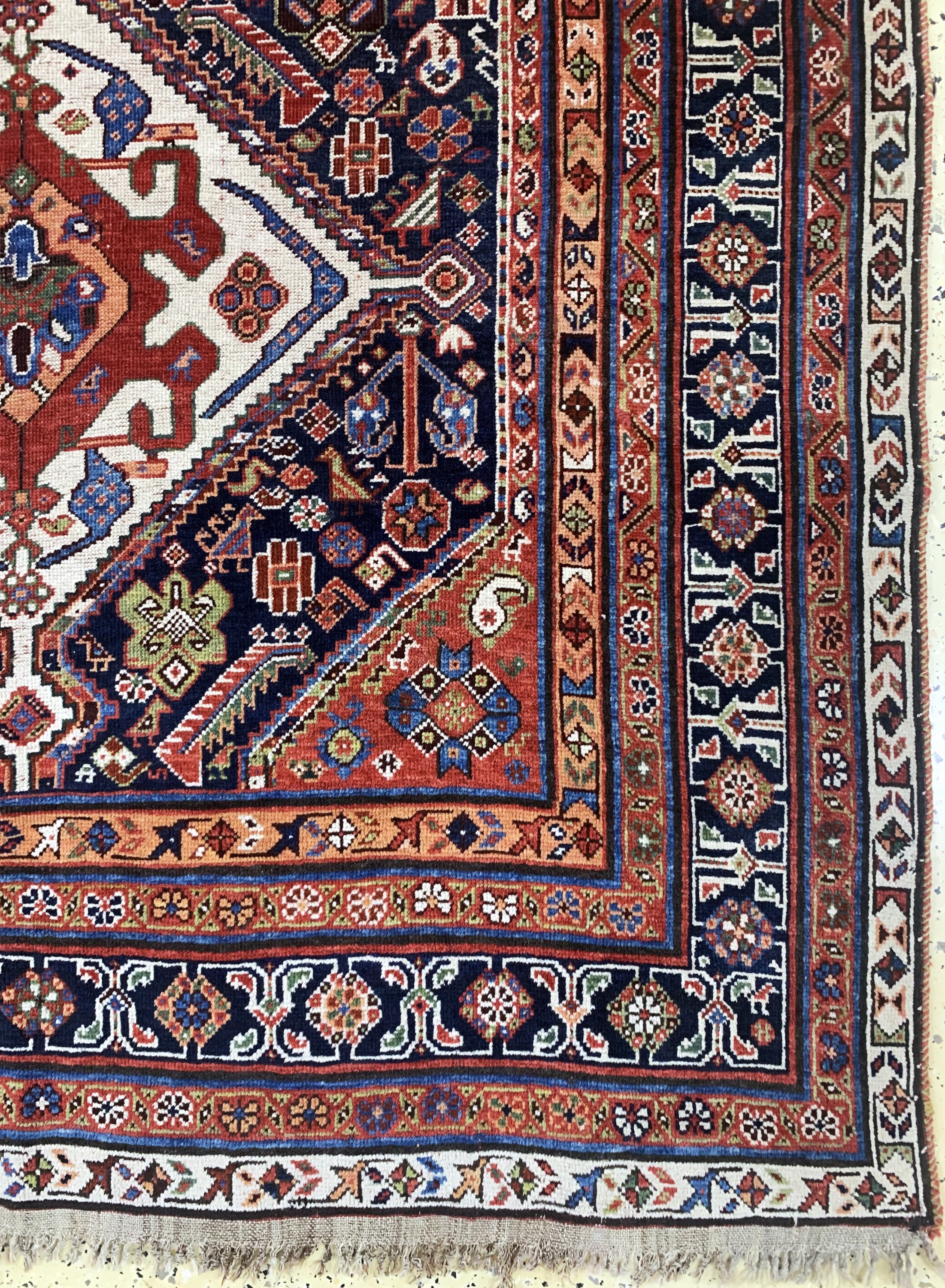 Detail a: Ghaschgai"Kashkuli"fein antik, Persien, um 1900, Wolle auf Wolle, ca. 250 x 150 cm, EHZ: 3