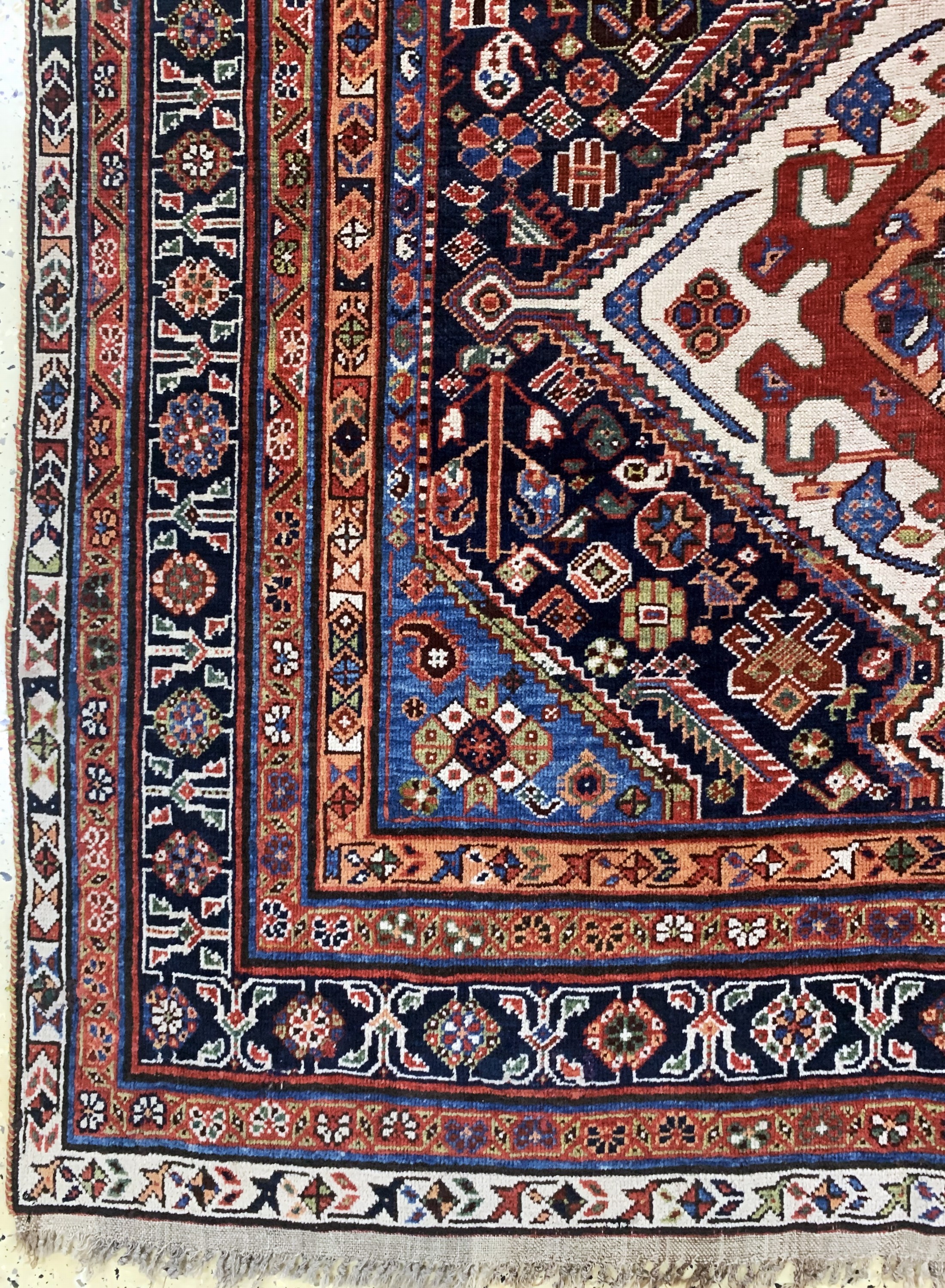 Detail b: Ghaschgai"Kashkuli"fein antik, Persien, um 1900, Wolle auf Wolle, ca. 250 x 150 cm, EHZ: 3