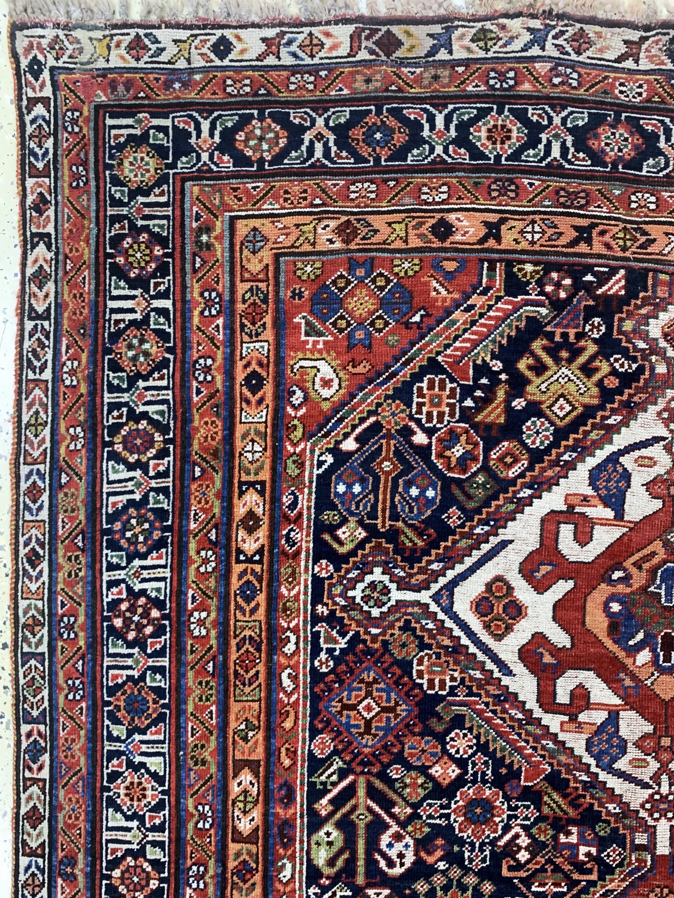 Detail d: Ghaschgai"Kashkuli"fein antik, Persien, um 1900, Wolle auf Wolle, ca. 250 x 150 cm, EHZ: 3