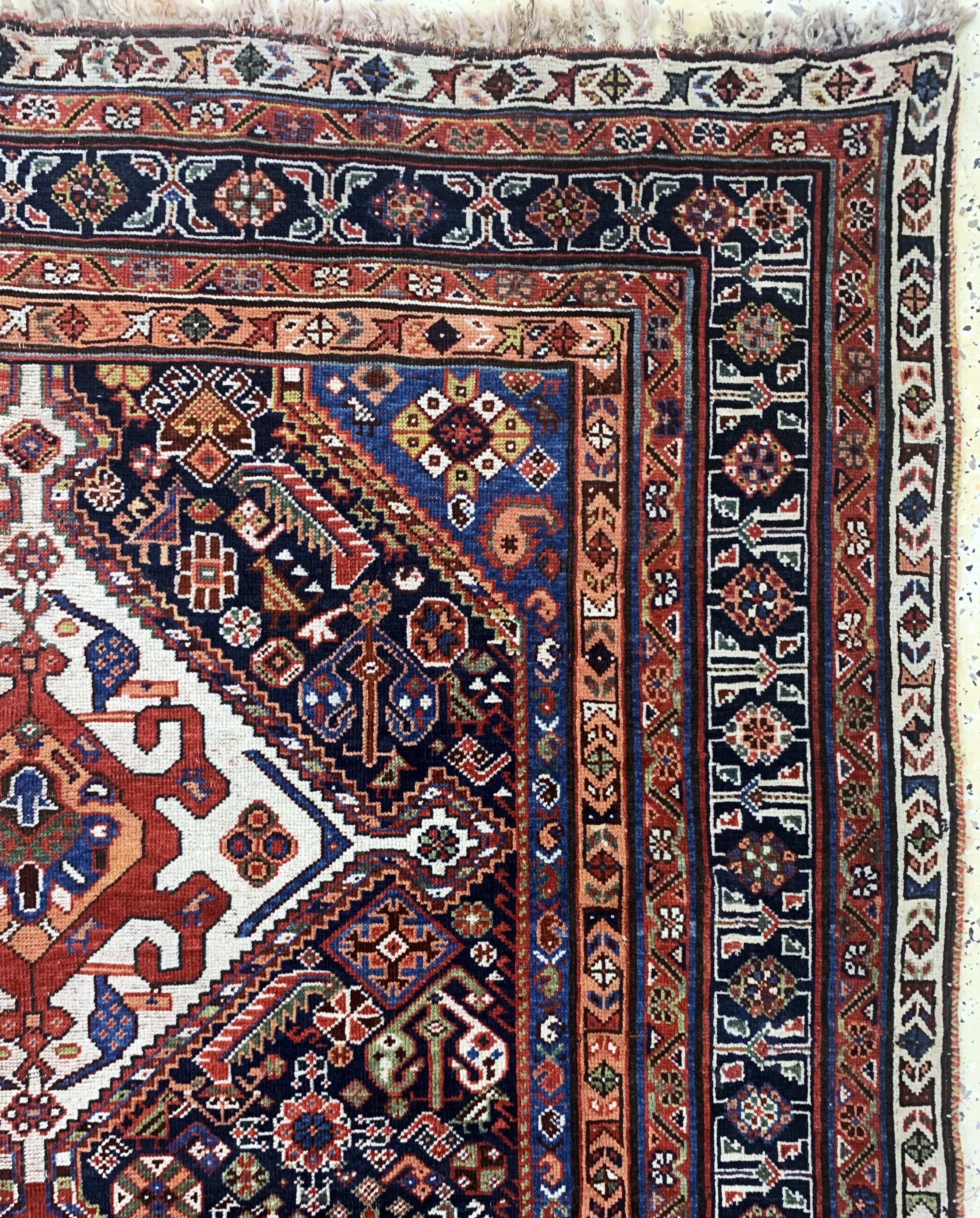 Detail e: Ghaschgai"Kashkuli"fein antik, Persien, um 1900, Wolle auf Wolle, ca. 250 x 150 cm, EHZ: 3