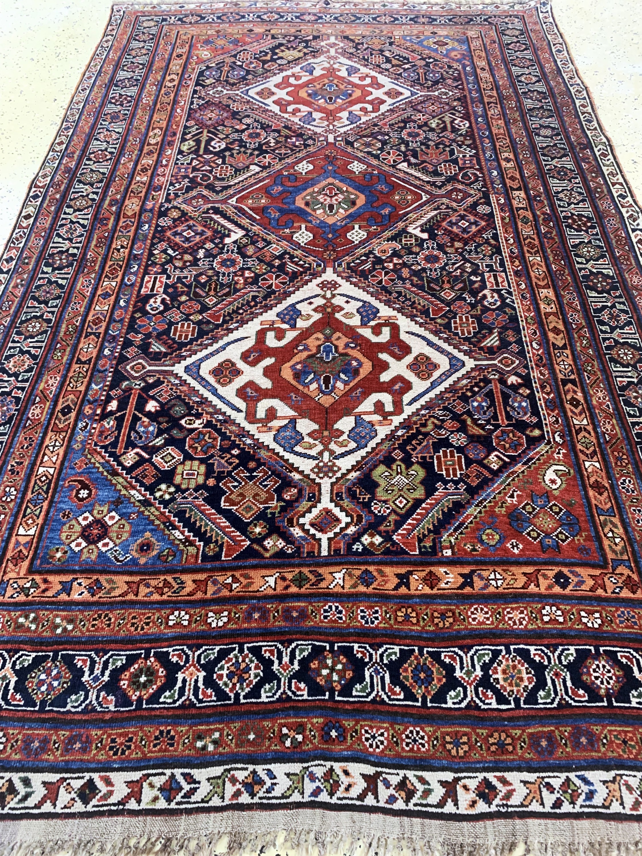 Detail f: Ghaschgai"Kashkuli"fein antik, Persien, um 1900, Wolle auf Wolle, ca. 250 x 150 cm, EHZ: 3