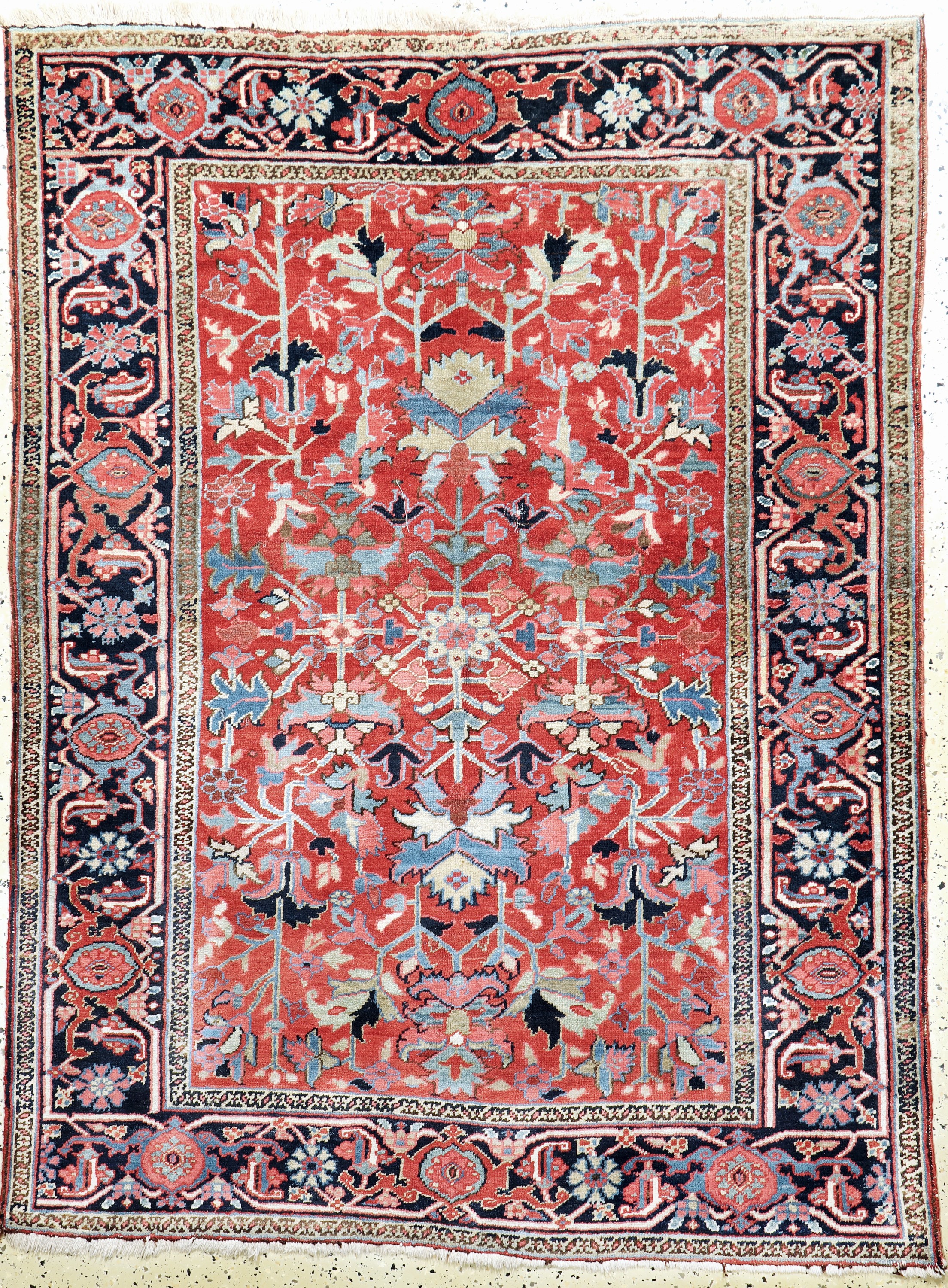 Heriz alt, Persien, Anfang 20.Jhd, Wolle auf Baumwolle, ca. 190 x 144 cm, EHZ: 2-3