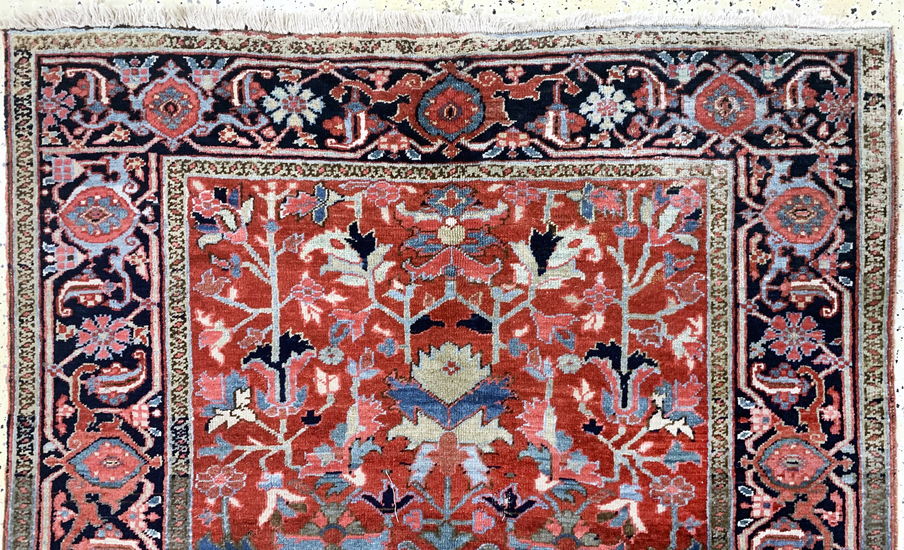 Detail a: Heriz alt, Persien, Anfang 20.Jhd, Wolle auf Baumwolle, ca. 190 x 144 cm, EHZ: 2-3