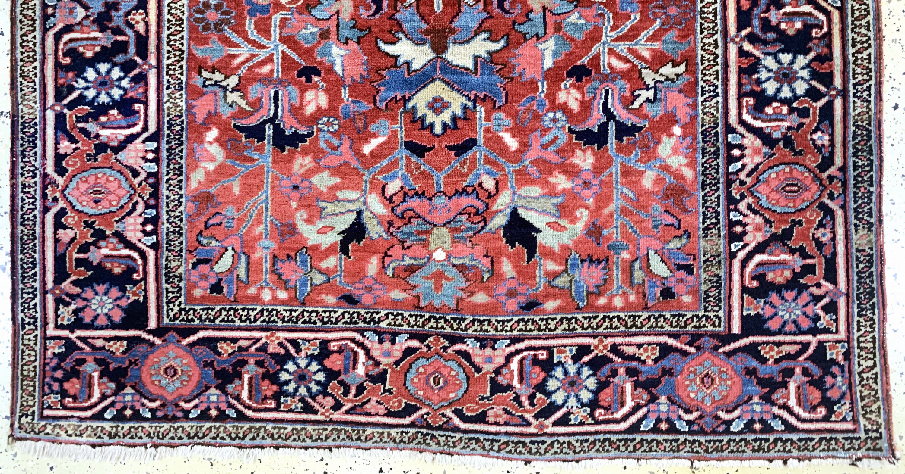 Detail c: Heriz alt, Persien, Anfang 20.Jhd, Wolle auf Baumwolle, ca. 190 x 144 cm, EHZ: 2-3