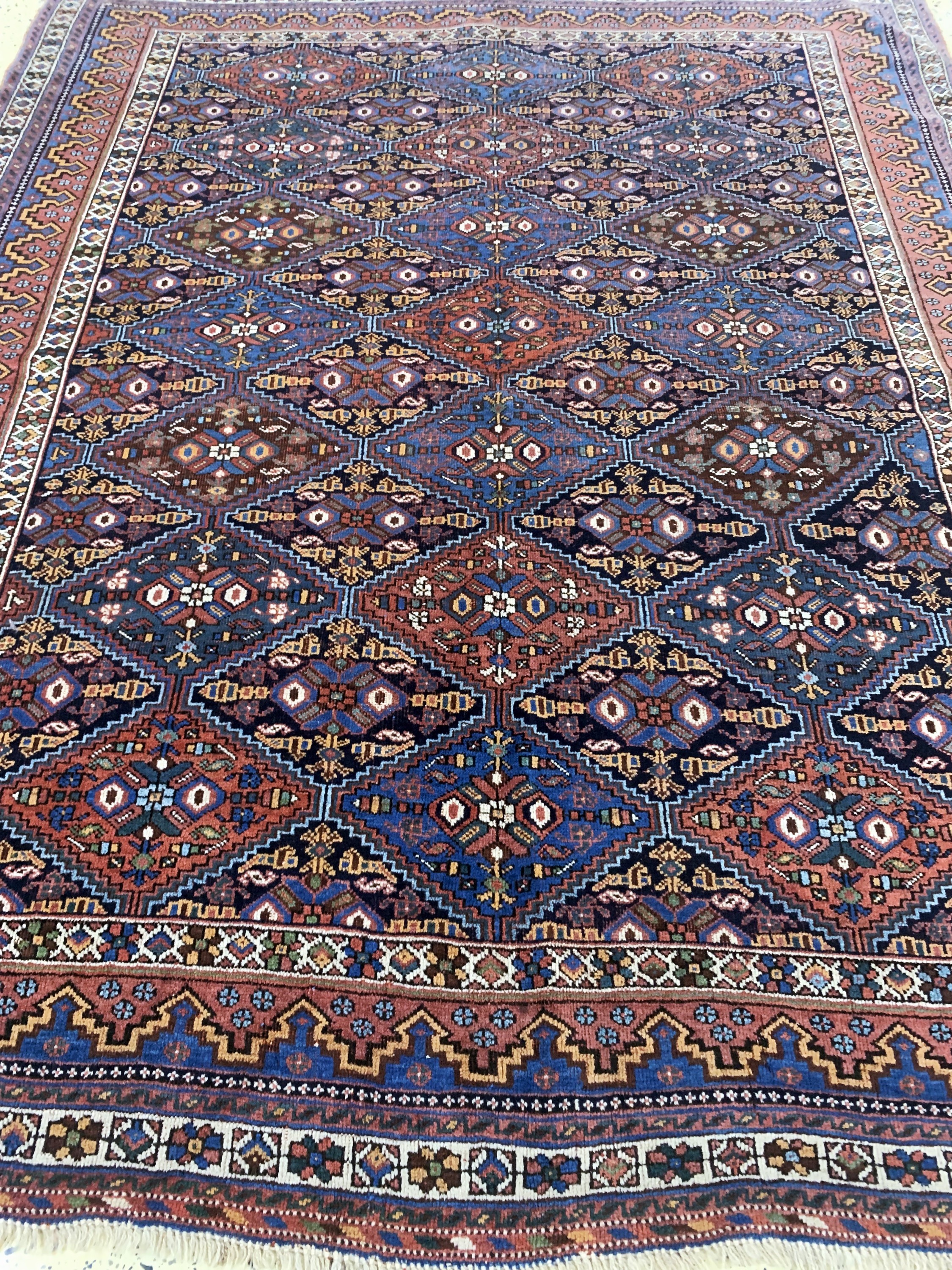 Detail f: Afschar fein alt, Persien, Anfang 20.Jhd, Wolle auf Wolle, ca. 200 x 160 cm, EHZ:(gleichmäßig dünn).