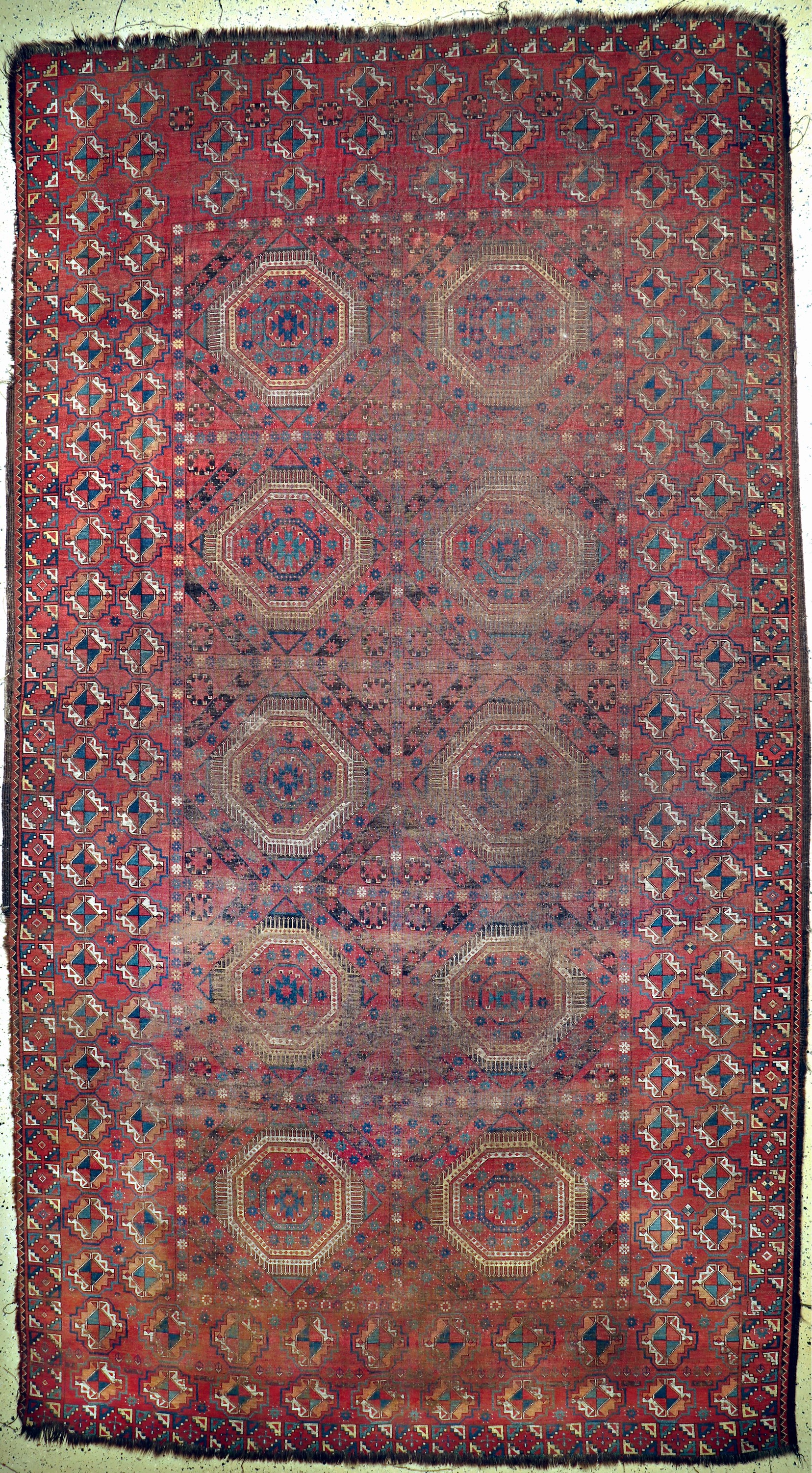 Antiker Beschir, Turkmenistan, 19.Jhd, Wolle auf Wolle, ca. 435 x 240 cm, EHZ: 4