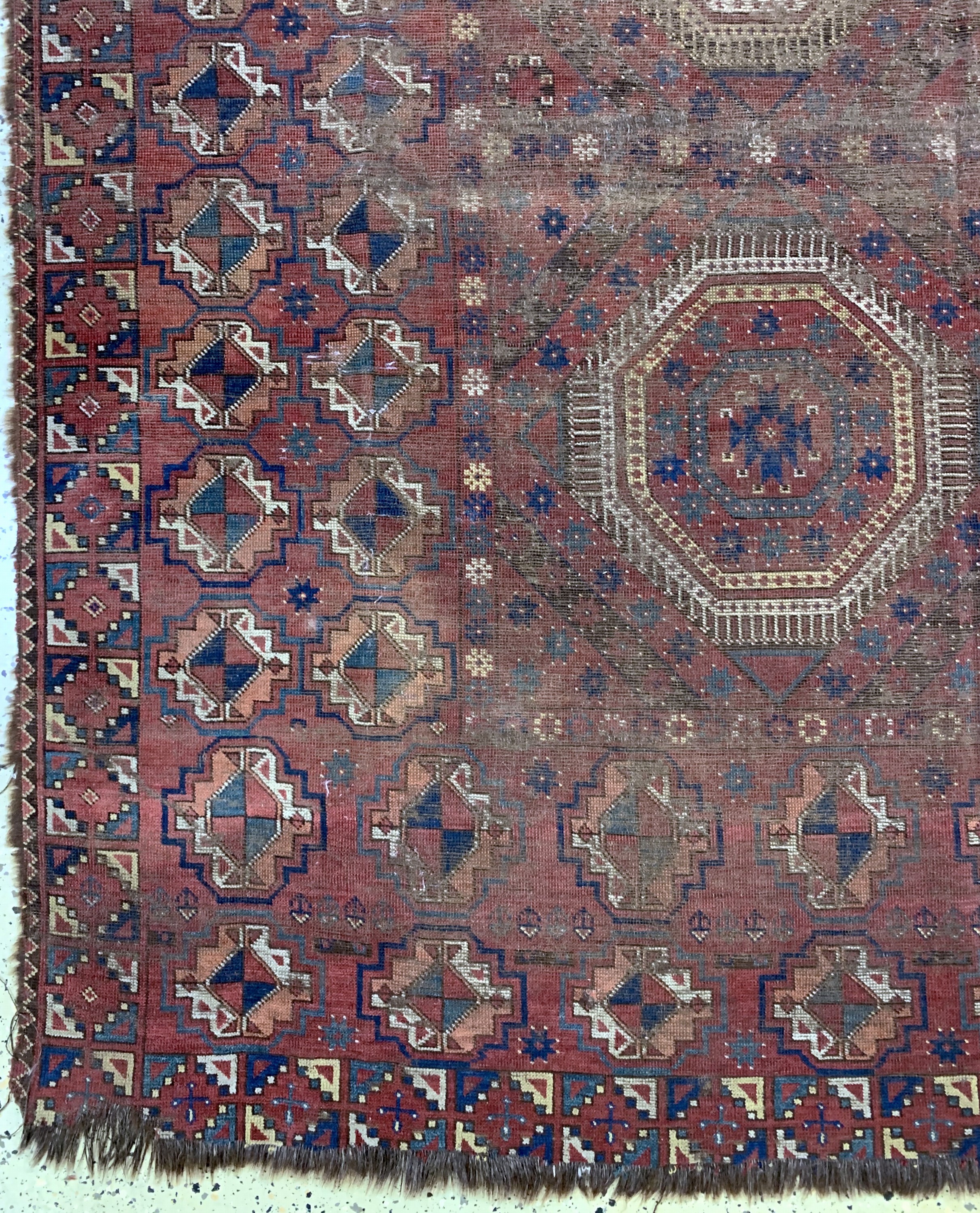 Detail b: Antiker Beschir, Turkmenistan, 19.Jhd, Wolle auf Wolle, ca. 435 x 240 cm, EHZ: 4