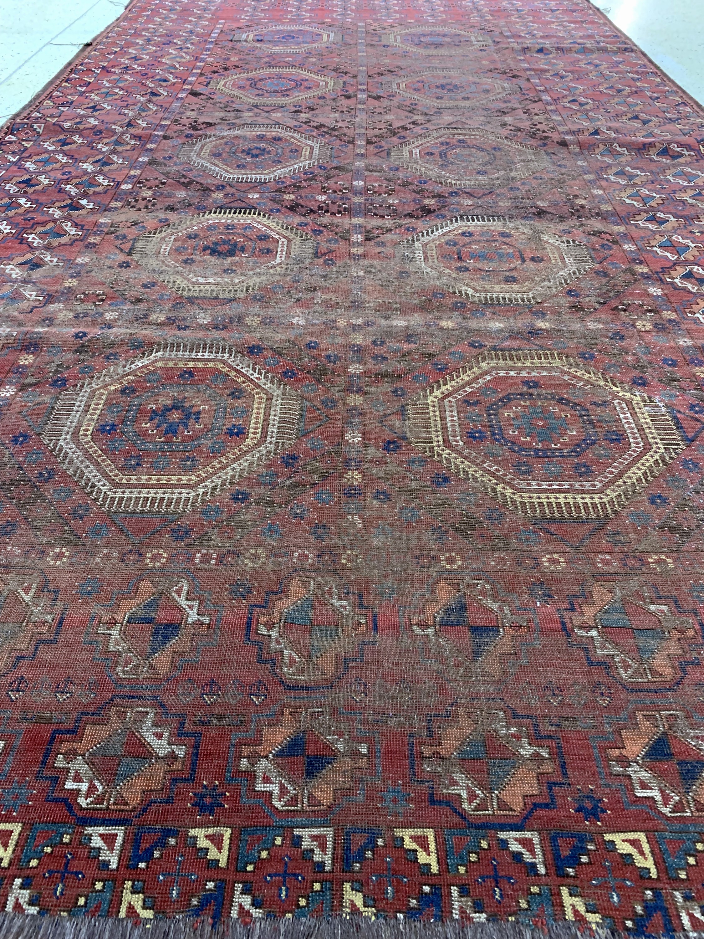 Detail g: Antiker Beschir, Turkmenistan, 19.Jhd, Wolle auf Wolle, ca. 435 x 240 cm, EHZ: 4