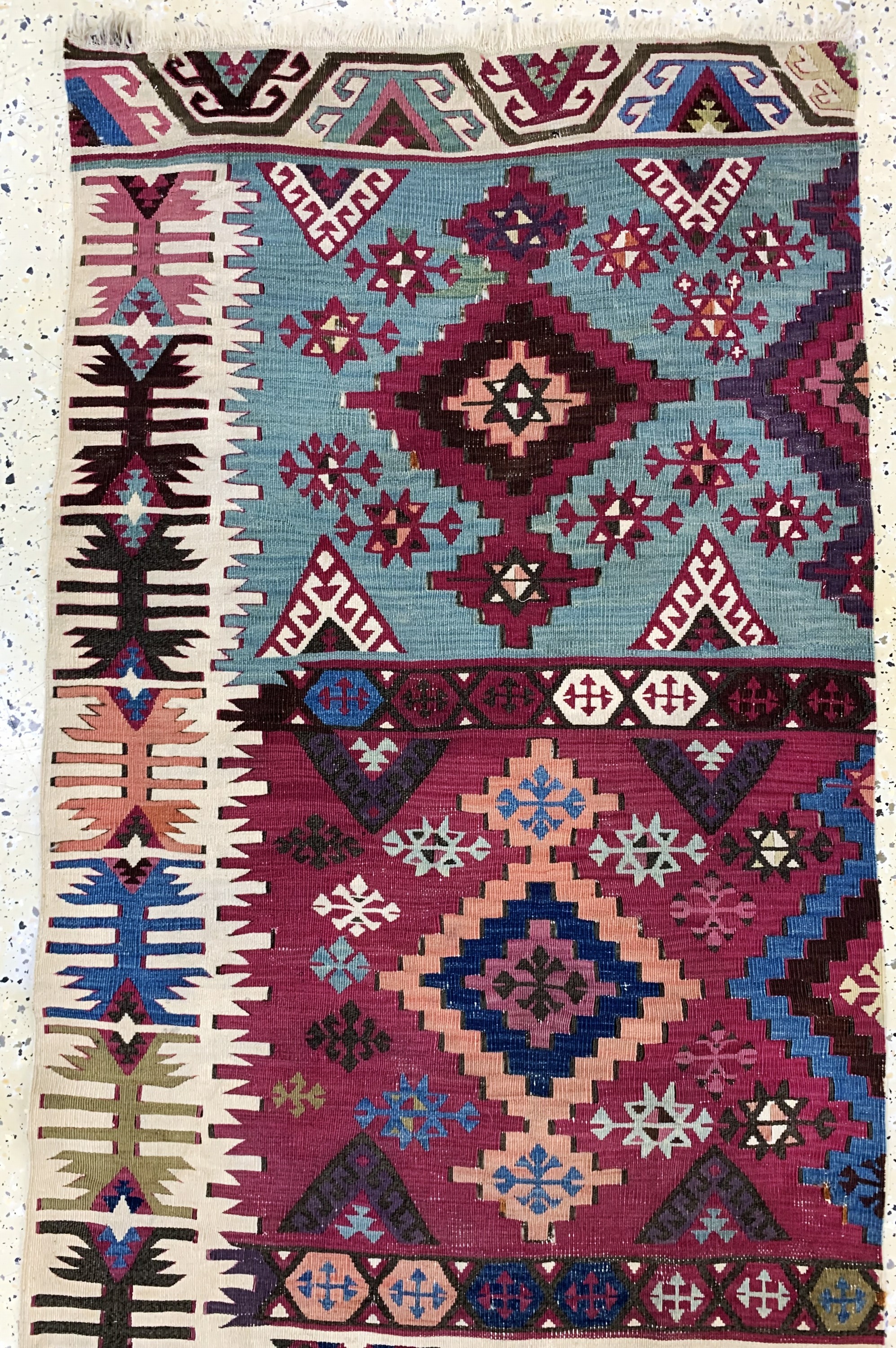 Detail a: Konya Kelim(1 Bahn), Türkei, 19.Jhd, Wolle auf Wolle, ca. 400 x 82 cm, EHZ: 3-4