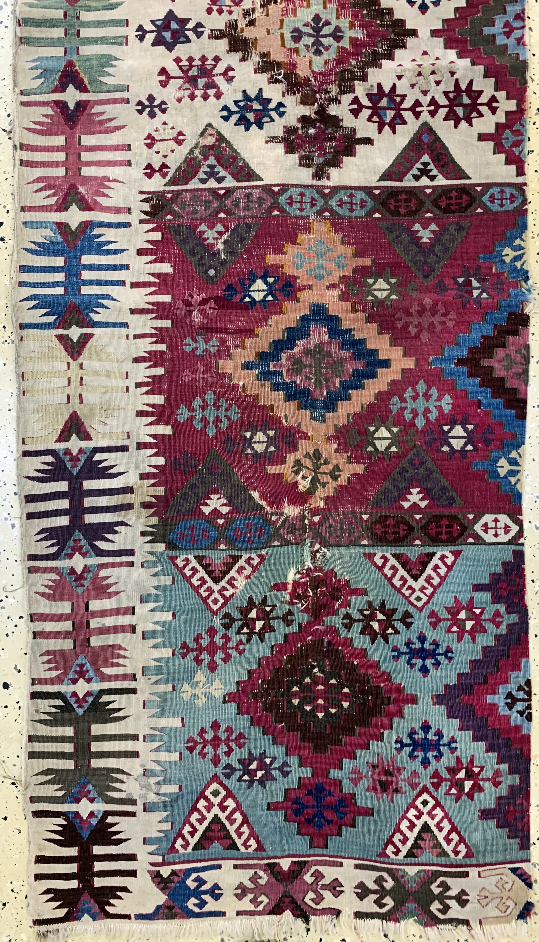 Detail c: Konya Kelim(1 Bahn), Türkei, 19.Jhd, Wolle auf Wolle, ca. 400 x 82 cm, EHZ: 3-4